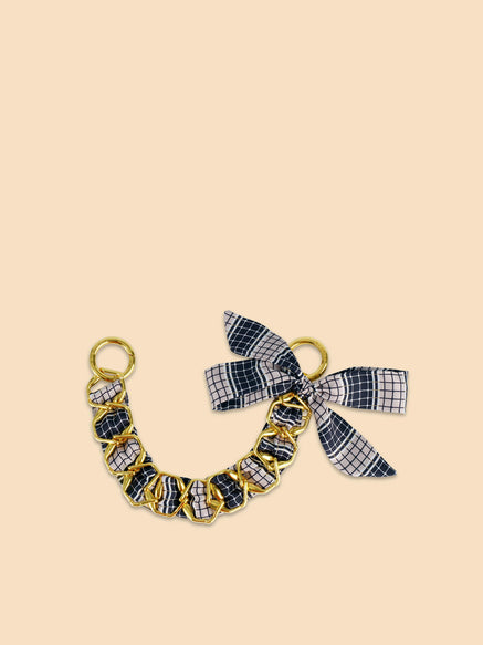 SINBONO Navy Blue Ribbon Chain Strap For Vienna - Chain Strap For Shoulder Bag