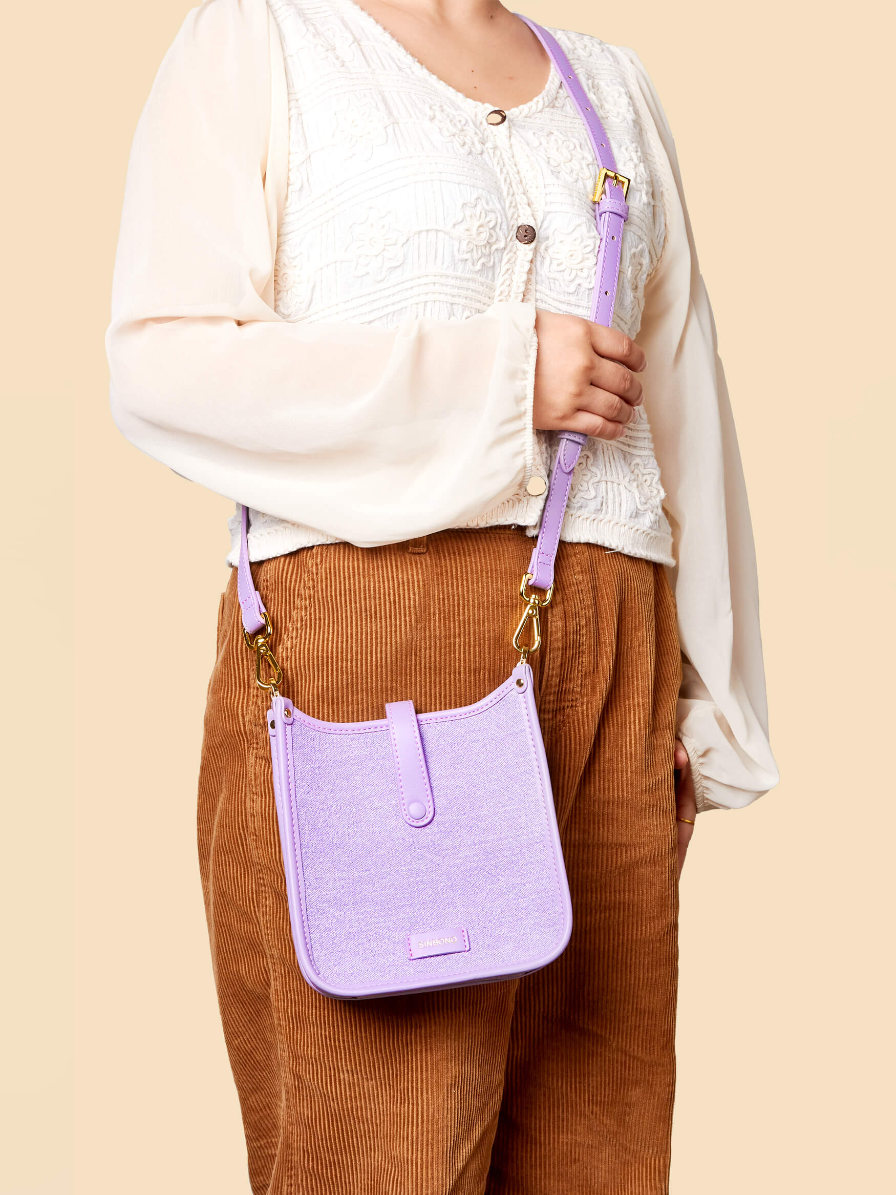 SINBONO Purple Crossbody Bag- High-quality Soft Vegan Leather Bag