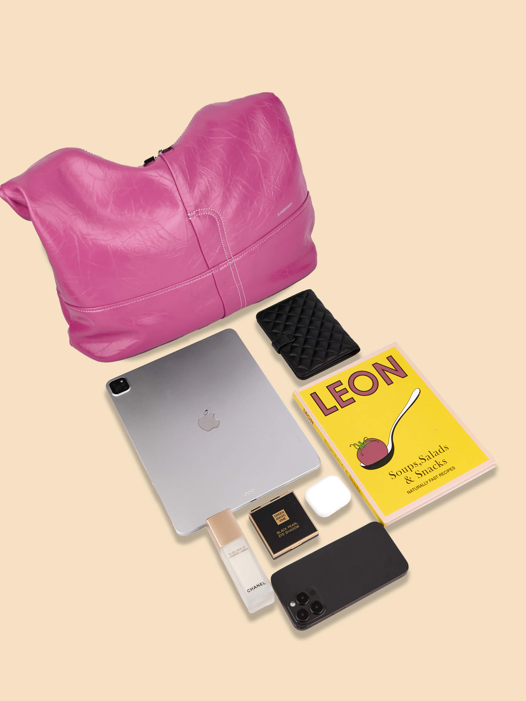 SINBONO Berry Hobo Shoulder Bag  Bright Pink
