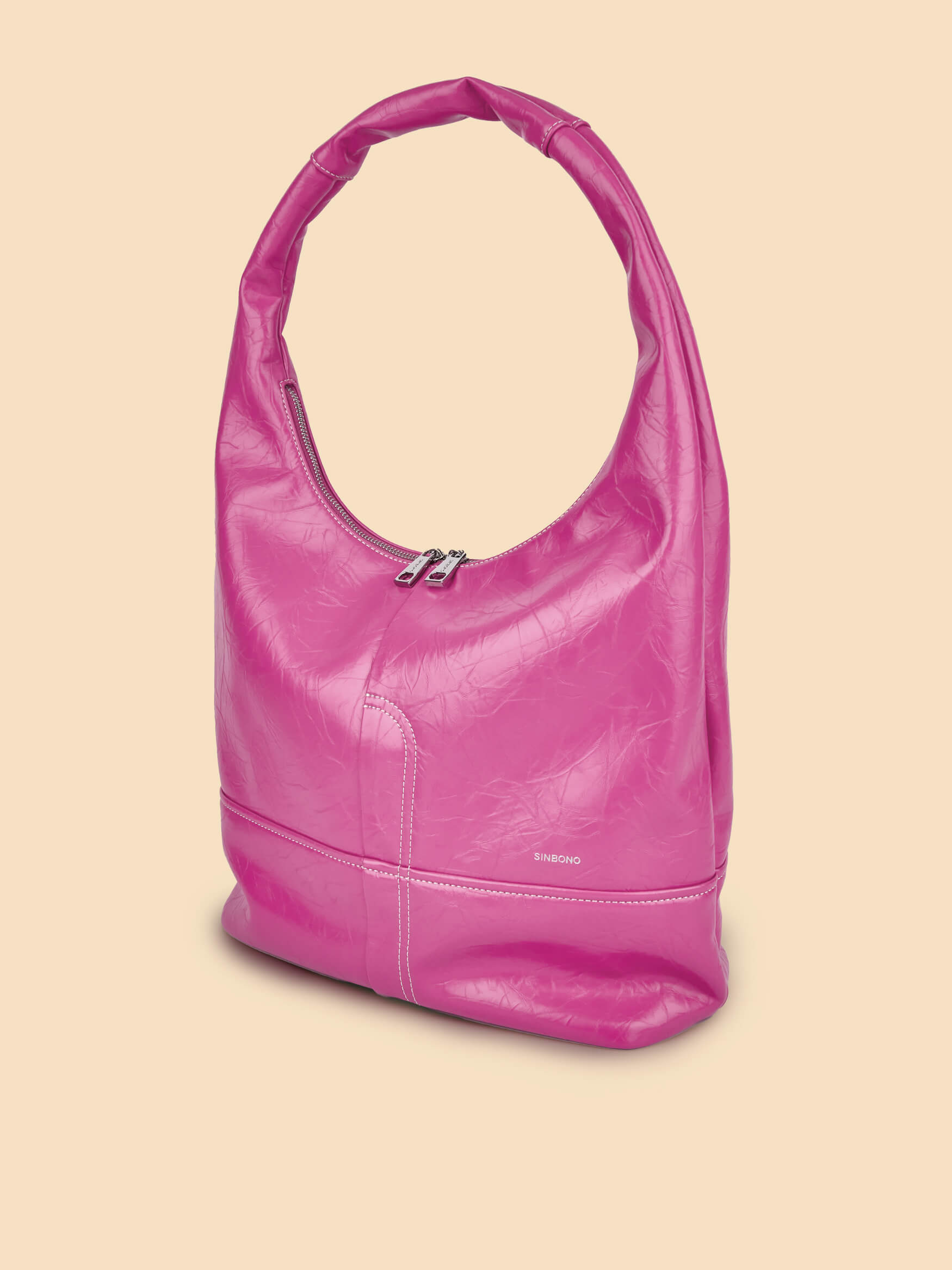 SINBONO Berry Hobo Shoulder Bag  Bright Pink