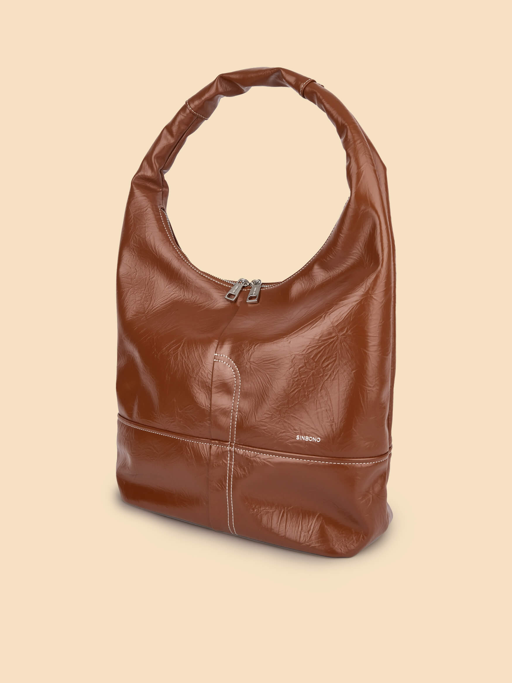 SINBONO Berry Hobo Shoulder Bag Brown