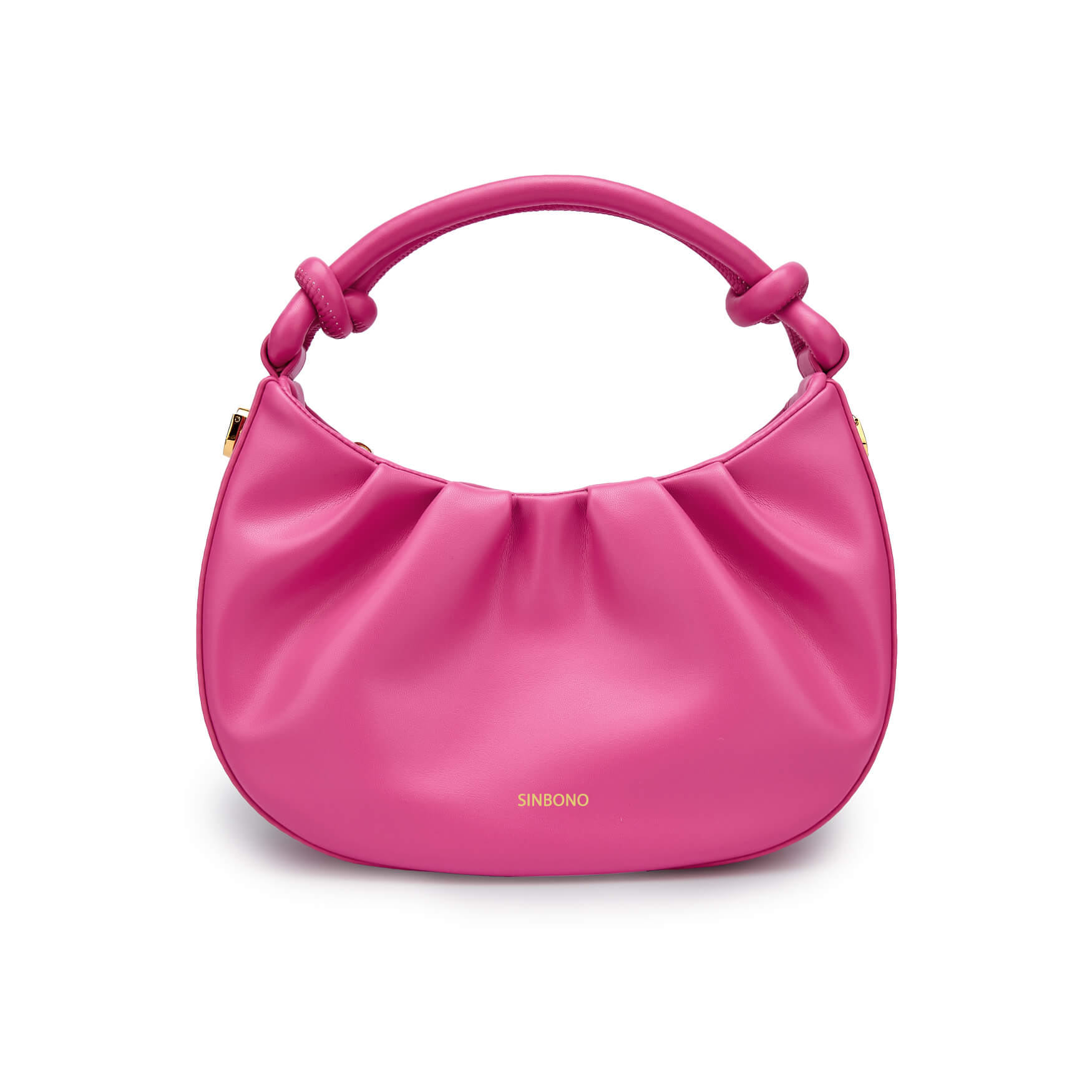 SINBONO Cate Bright Pink Leather Handbags -Vegan Leather Women Bag