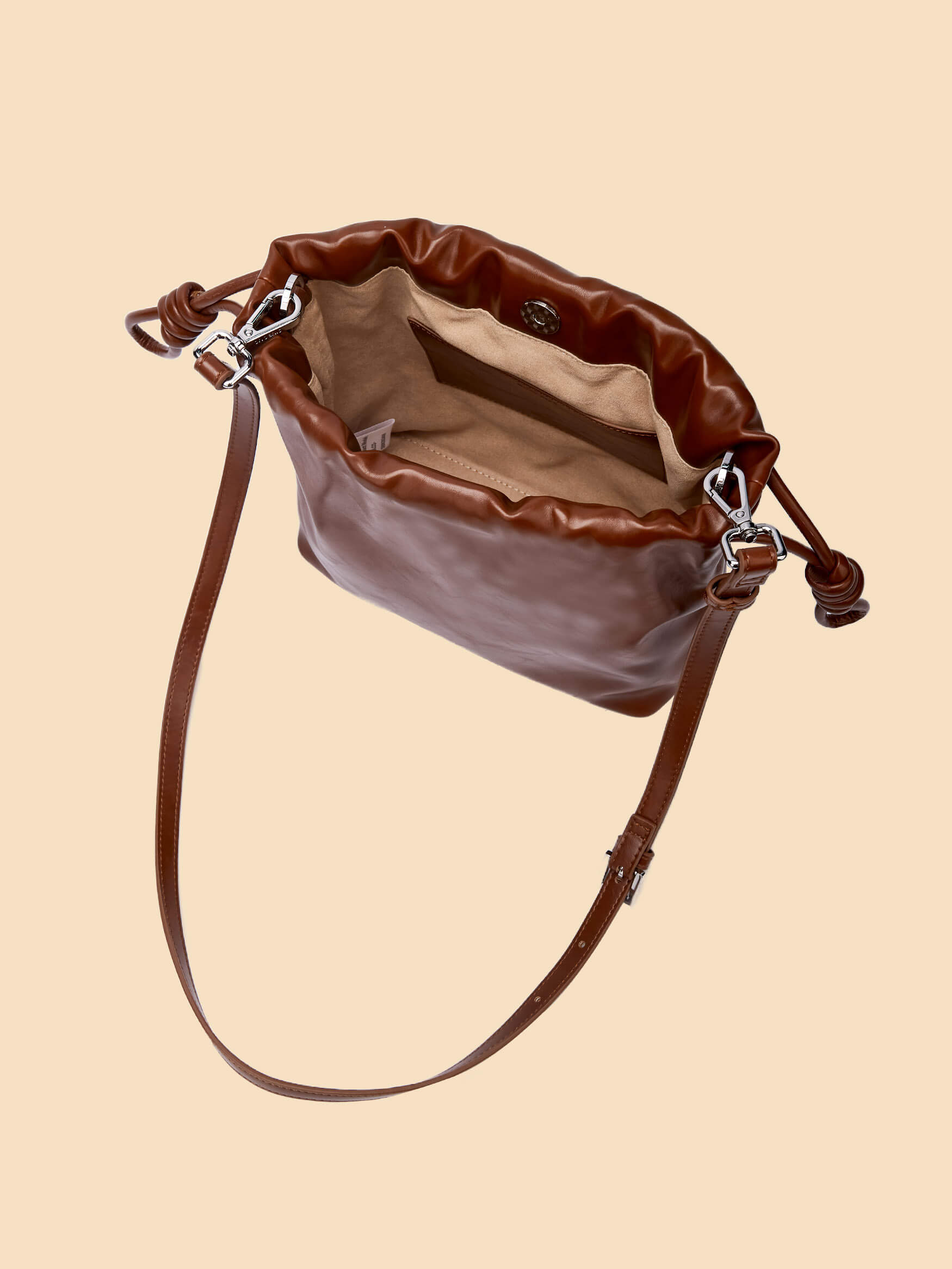 ■SATUR■ Scrunchy Medium Shoulder Bag Brown SA245UAB04BR Crossbody Bags for Women Suede Handbags Versatile Shoulder