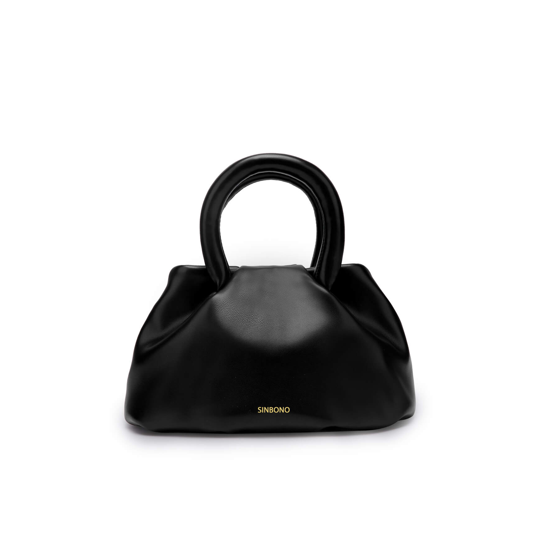 SINBONO Gal Black Leather Handbags -Vegan Leather Women Bag