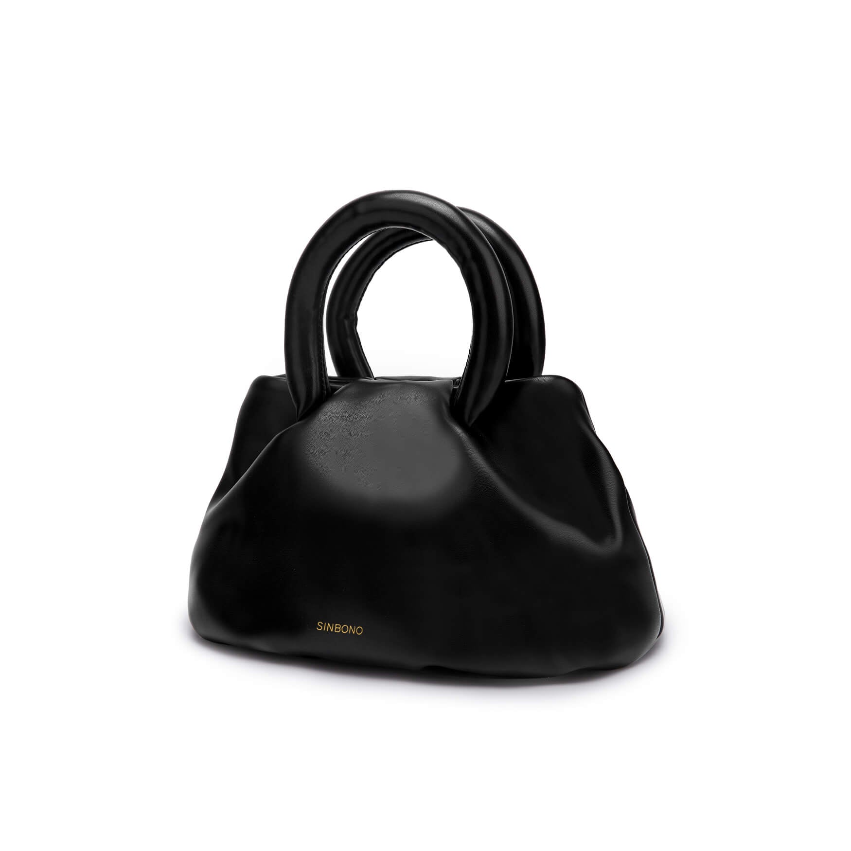 SINBONO Gal Black Leather Handbags -Vegan Leather Women Bag