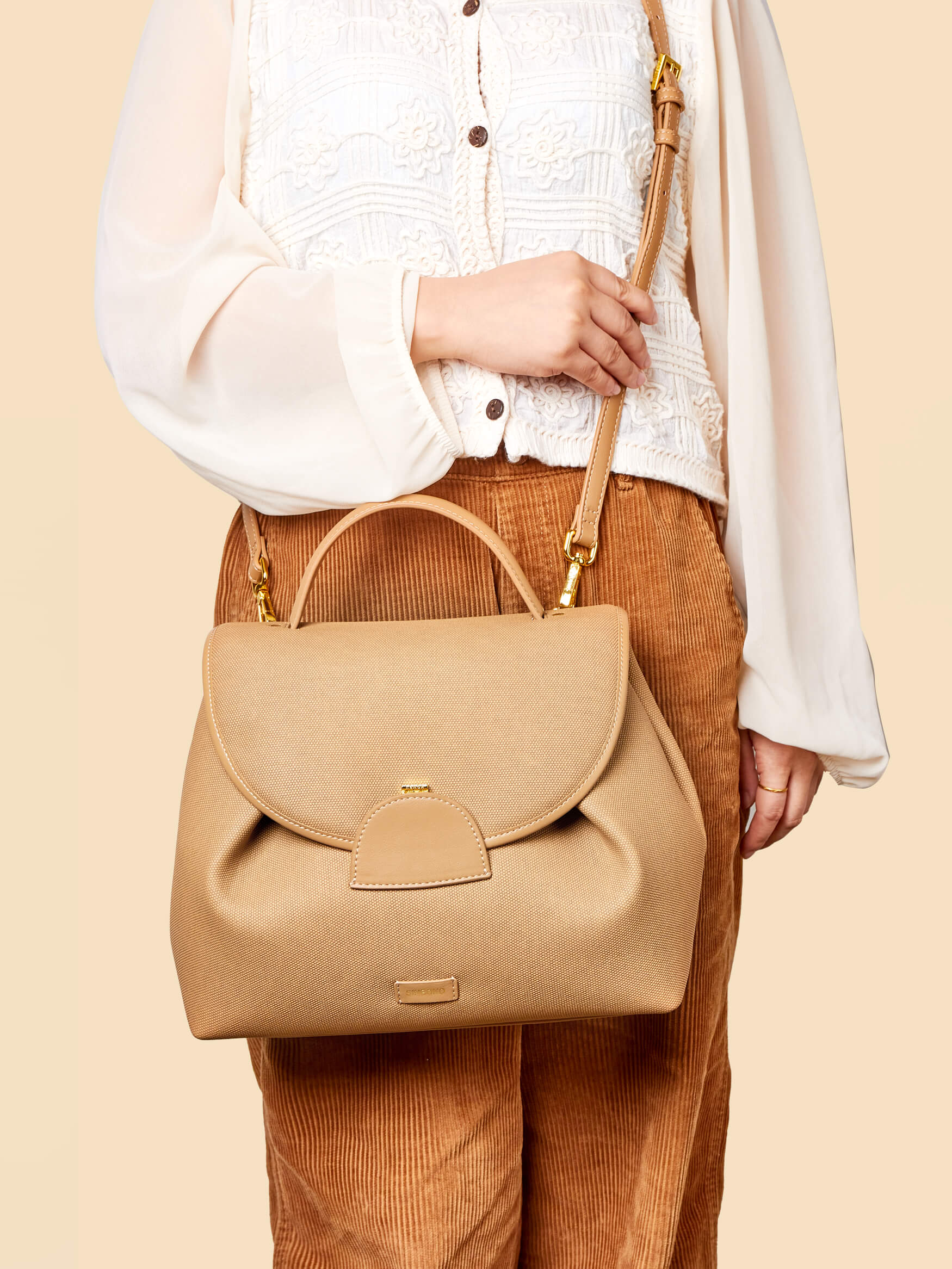 SINBONO Brown Crossbody Bag- High-quality Soft Vegan Leather Bag