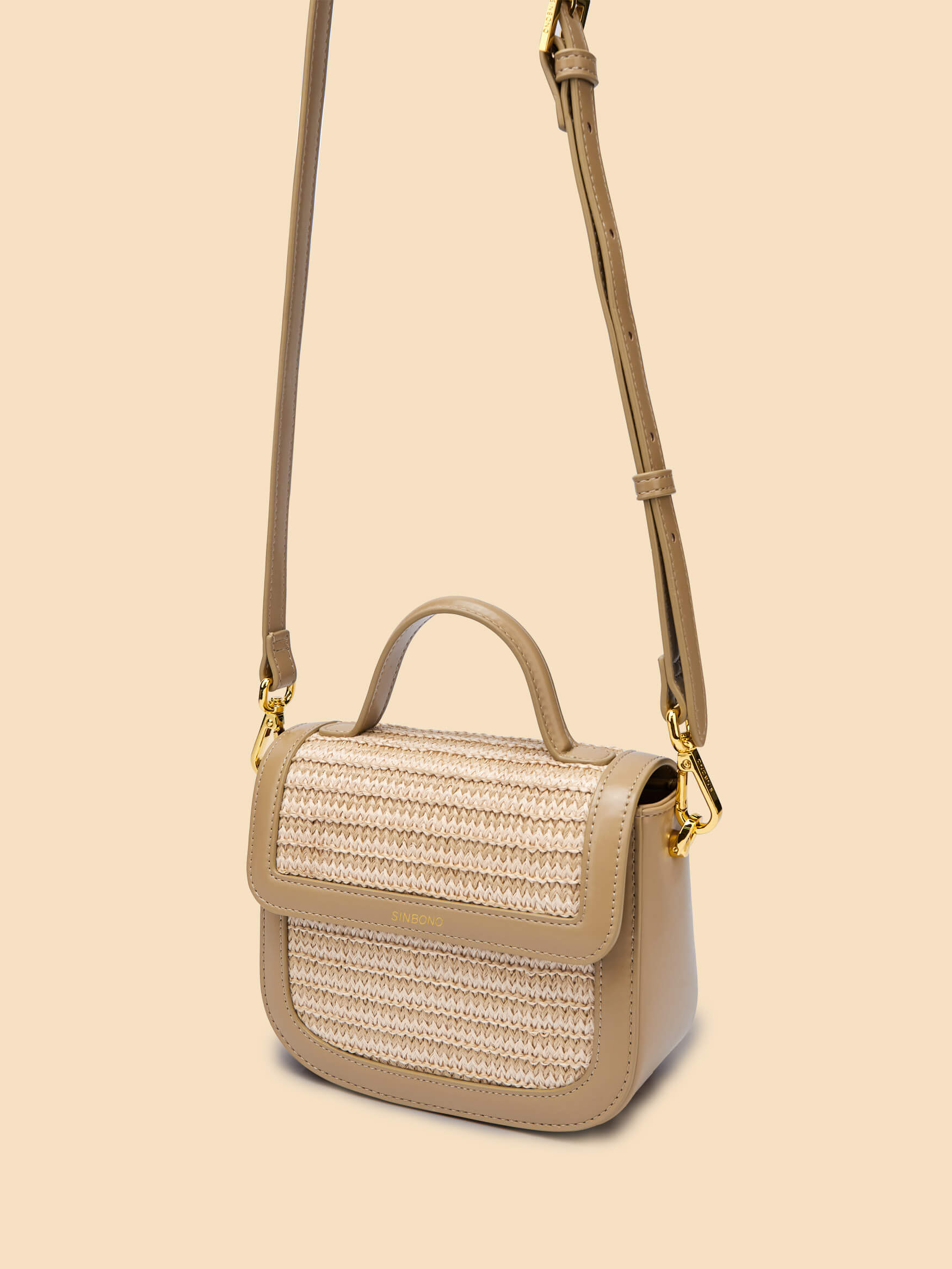 SINBONO Grace Top Handle Crossbody Bag Beige