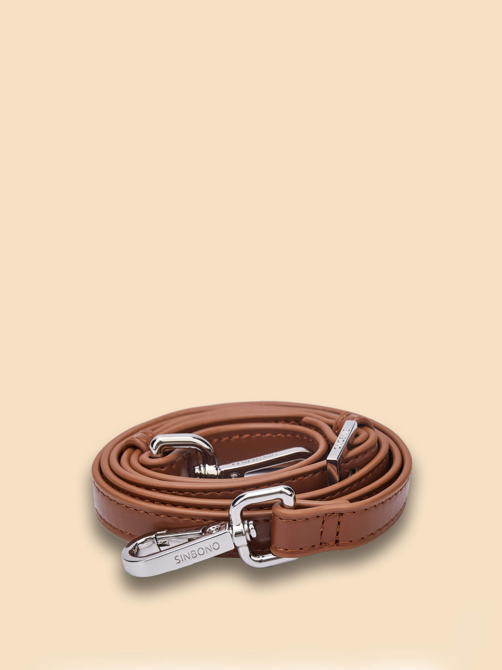 SINBONO Long Brown Silver Shoulder Strap - Purse with Shoulder Strap