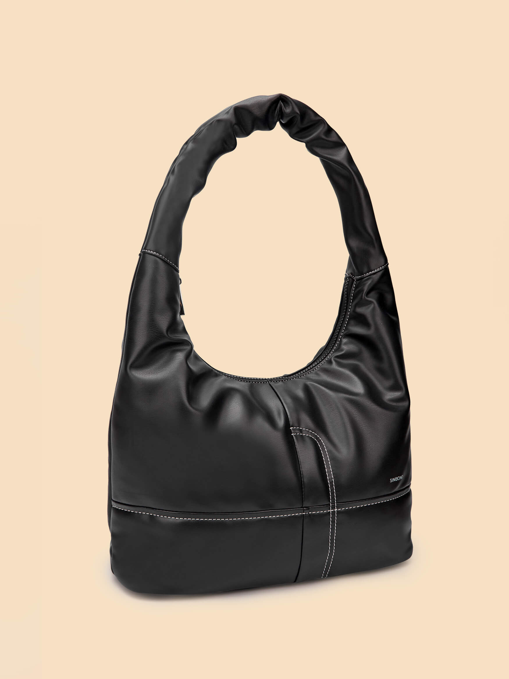SINBONO Medium Berry Hobo Shoulder Bag  Black