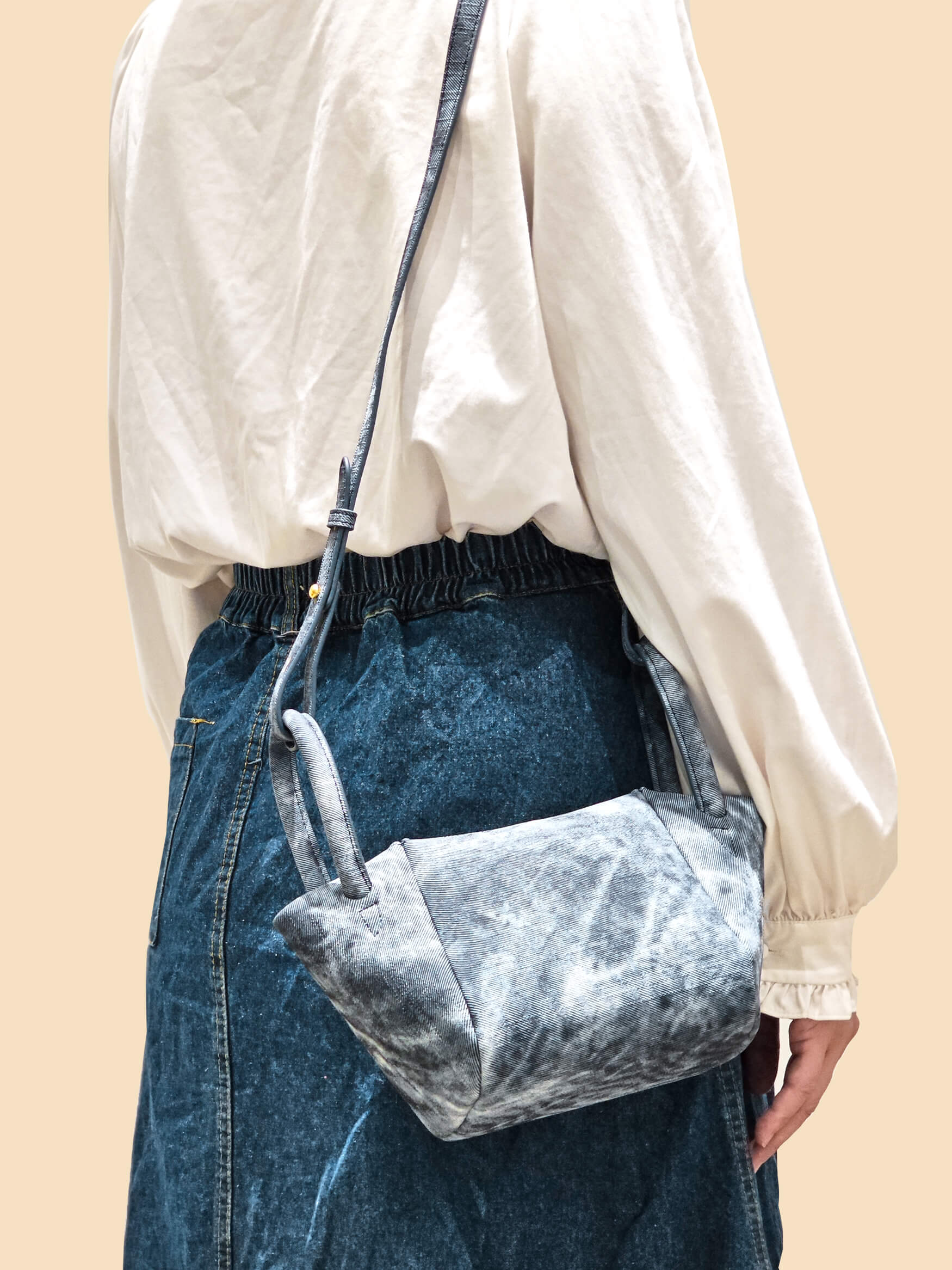 SINBONO Selena Ruched Hobo Handle Crossbody Bag Deep Blue