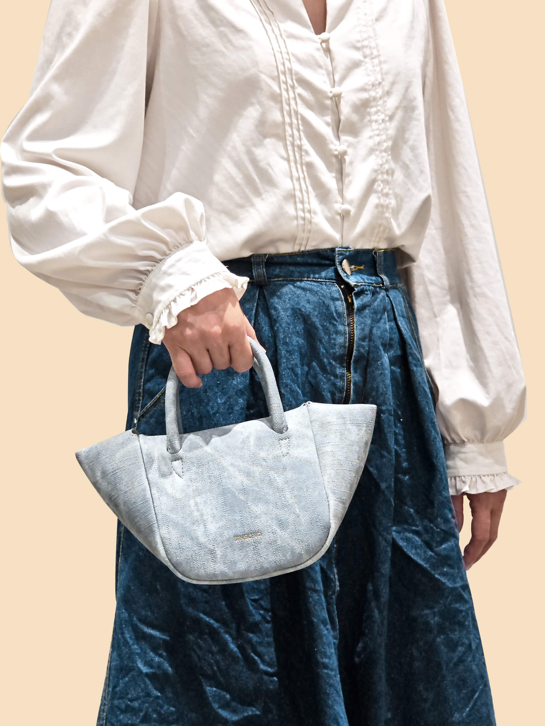 SINBONO Selena Ruched Hobo Handle Crossbody Bag Mist Blue