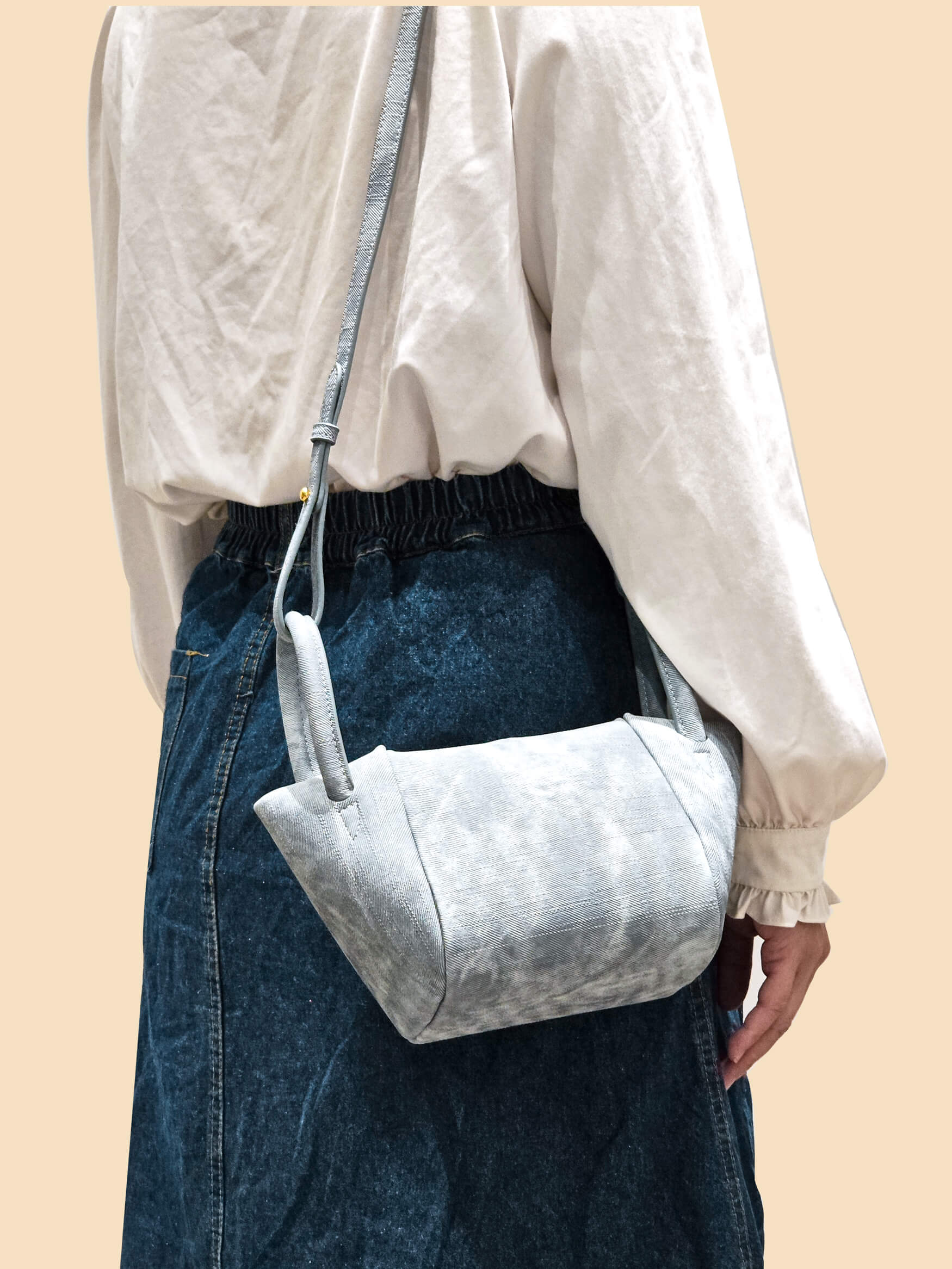 SINBONO Selena Ruched Hobo Handle Crossbody Bag Mist Blue