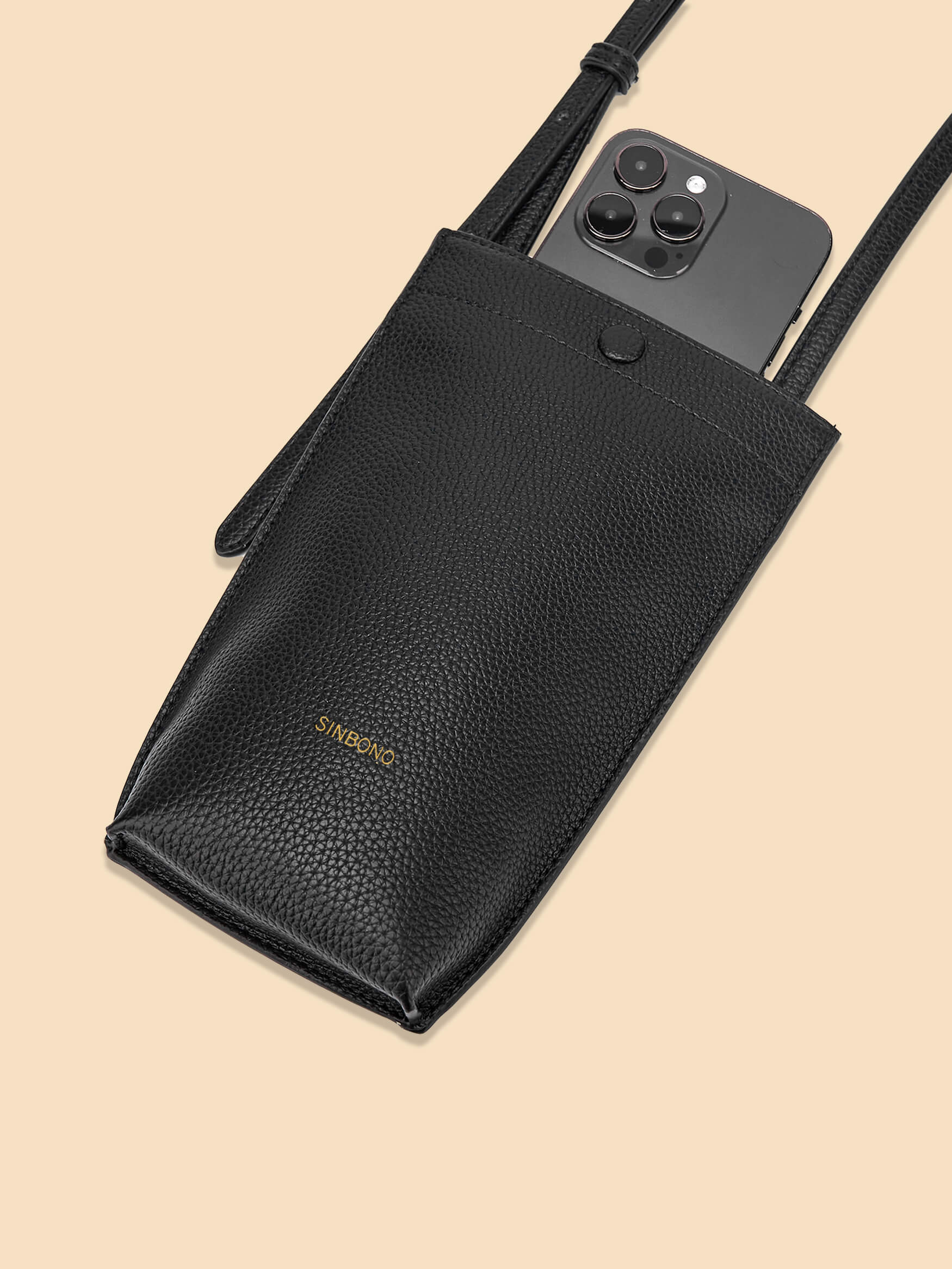 SINBONO Black Crossbody Bag- High-quality Soft Vegan Leather Bag