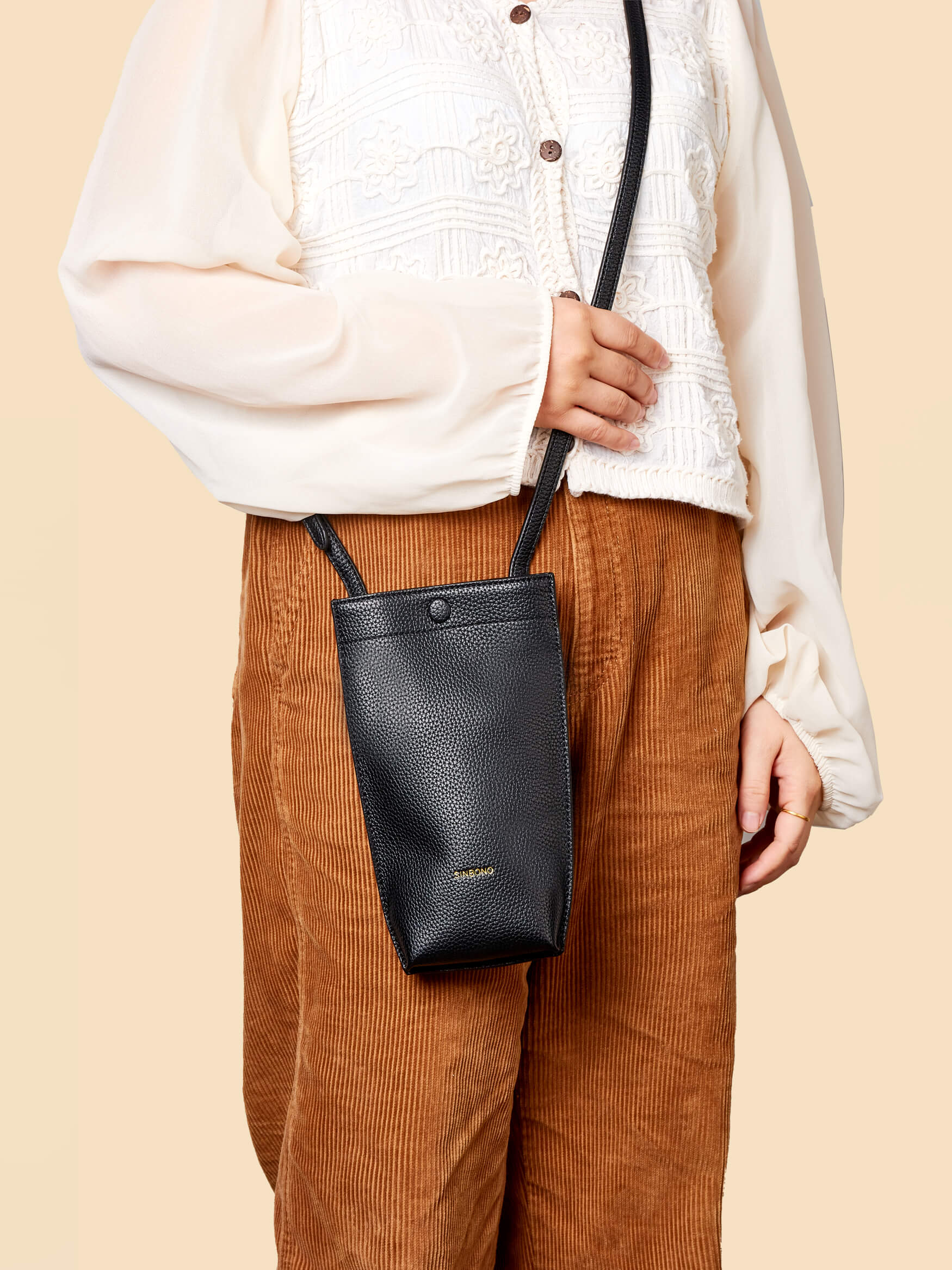 SINBONO Black Crossbody Bag- High-quality Soft Vegan Leather Bag