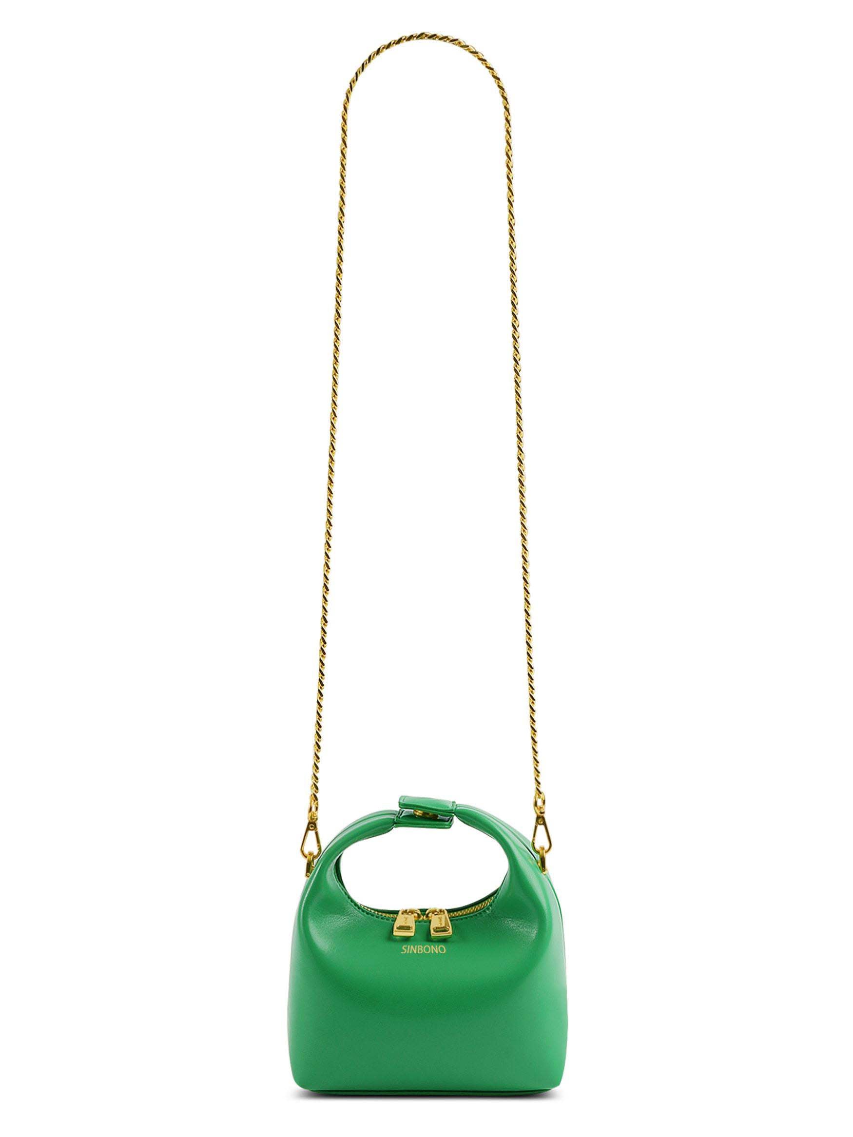 Vienna in Grass Green Vegan Leather  - With chain