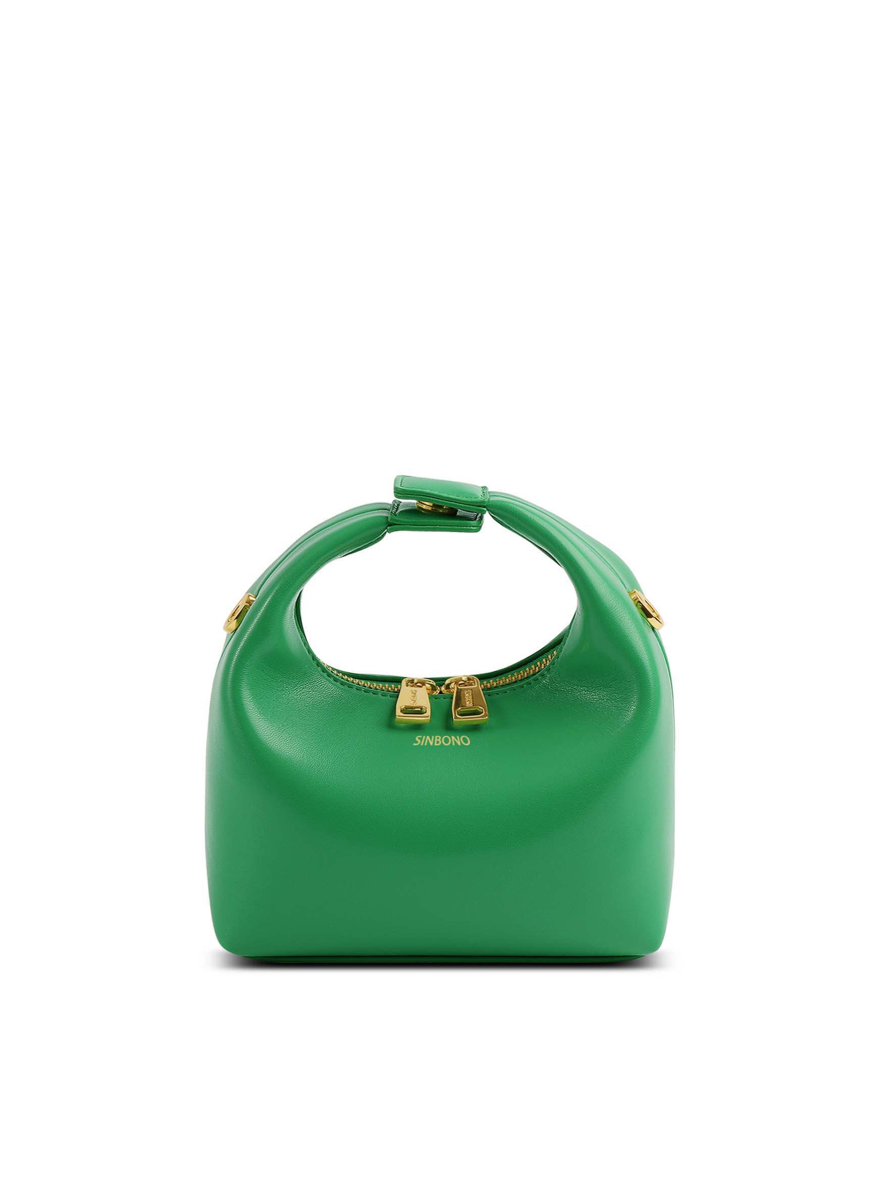 Vienna in Grass Green Vegan Leather  - Front View