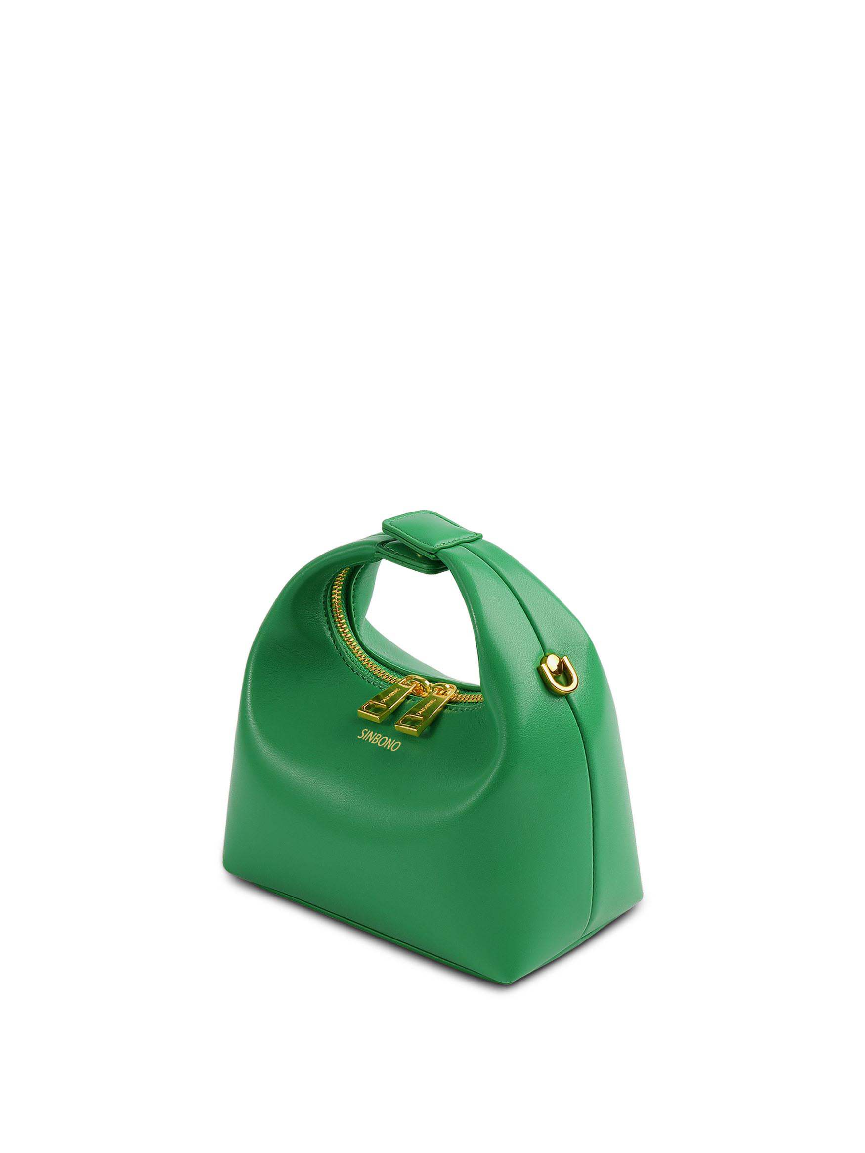 Vienna in Grass Green Vegan Leather  - Side Angle