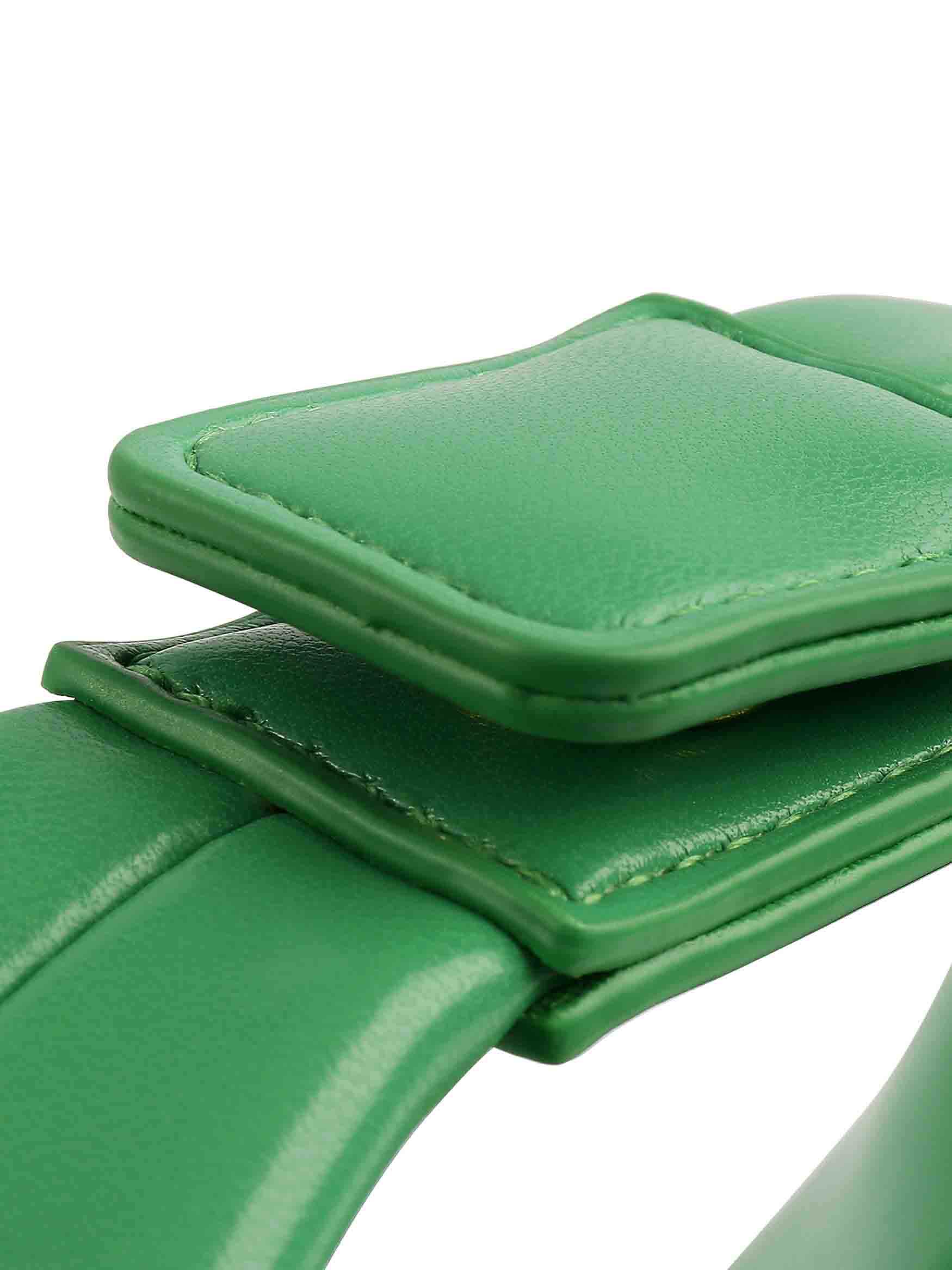 Vienna in Grass Green Vegan Leather  - Top Handle Close-Up