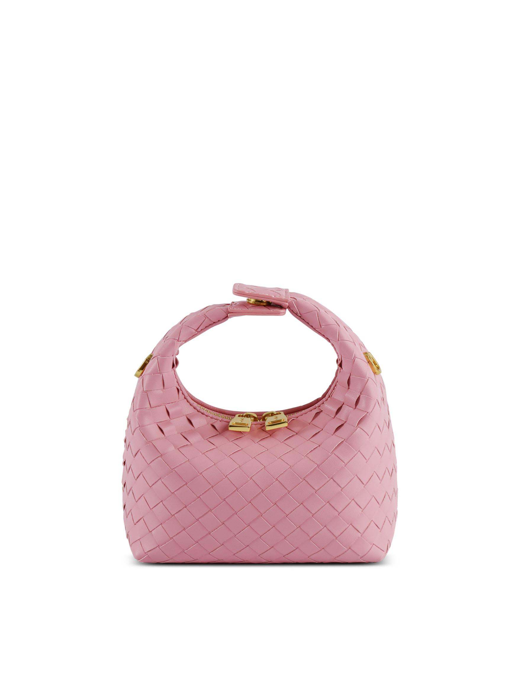 Vienna Top Handle Crossbody Bag  - Pink Braided
