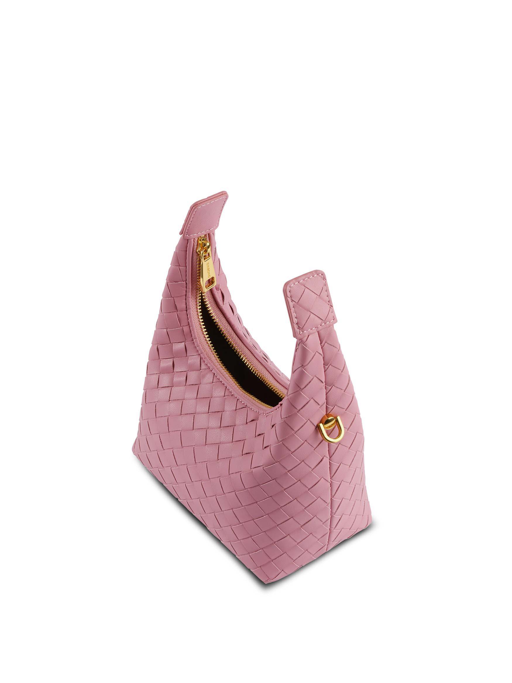 Vienna Top Handle Crossbody Bag  - Pink Braided