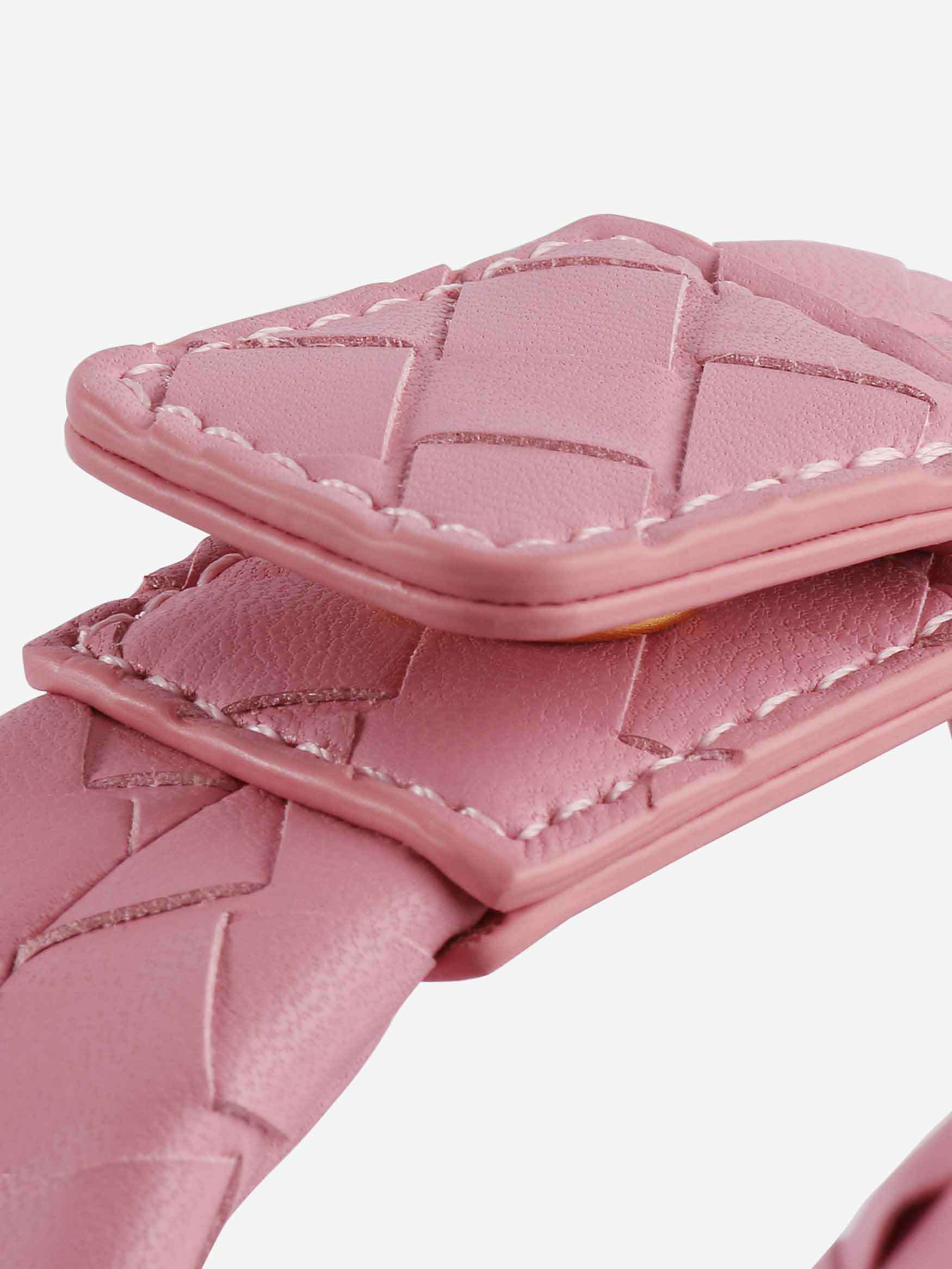 Vienna Top Handle Crossbody Bag  - Pink Braided