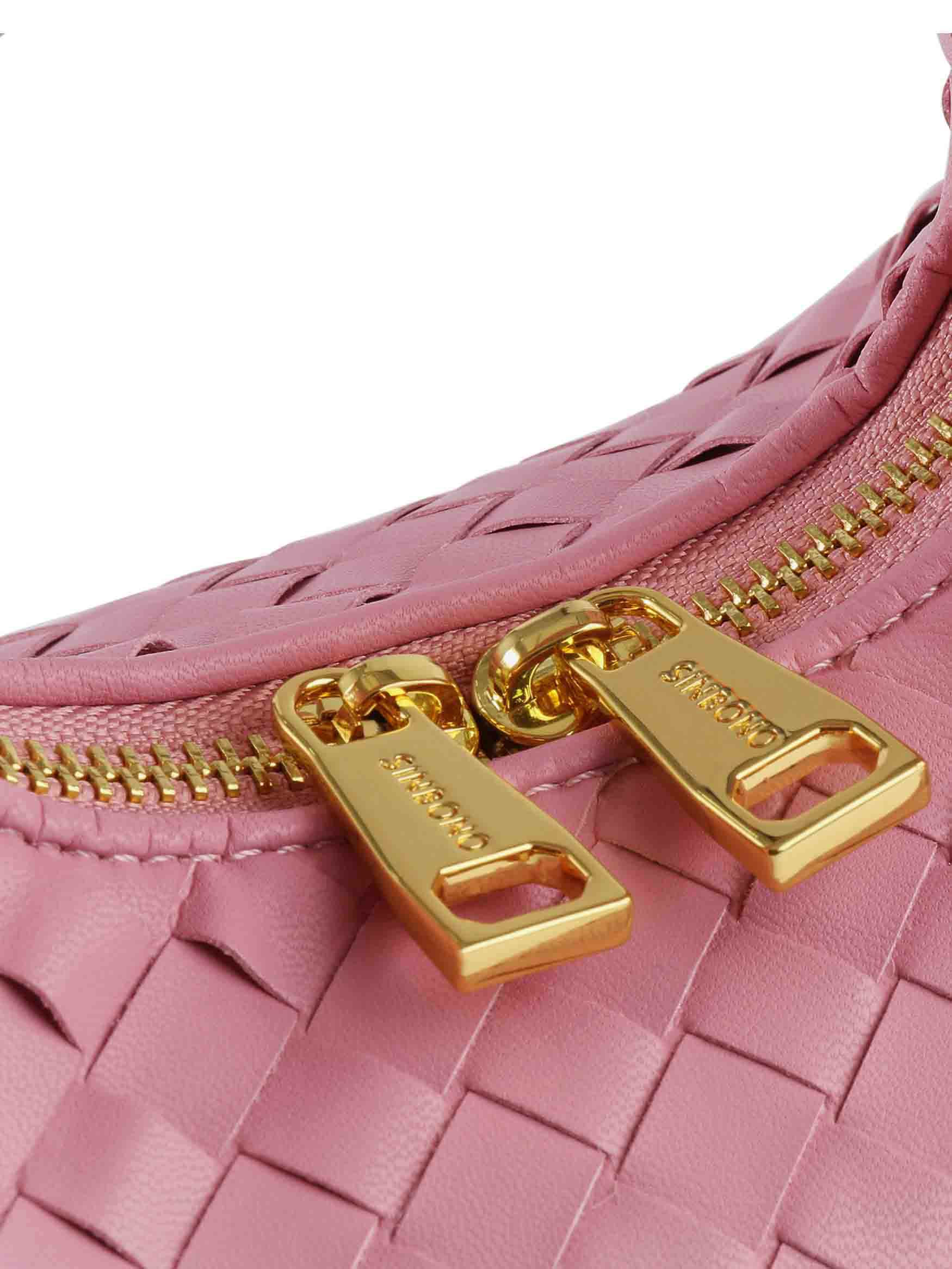 Vienna Top Handle Crossbody Bag  - Pink Braided