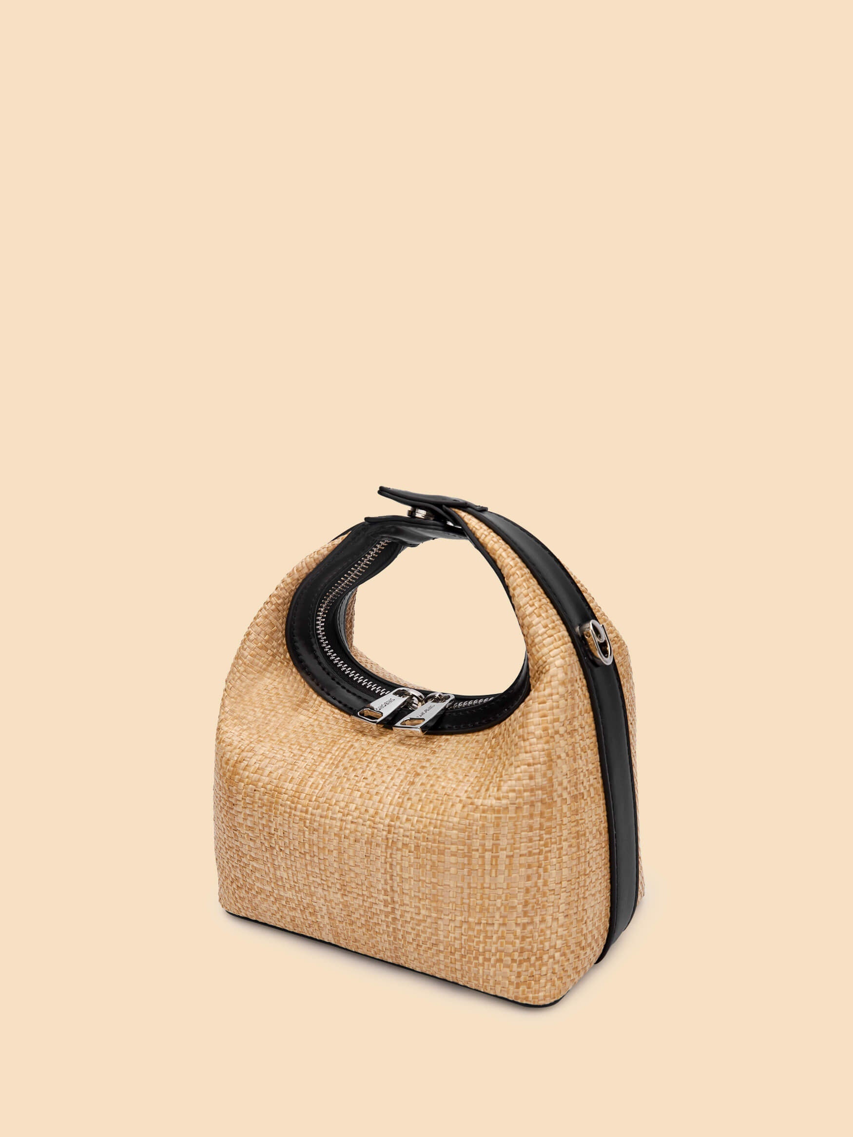 SINBONO Vienna Black&Straw Leather Handbags -Vegan Leather Women Bag