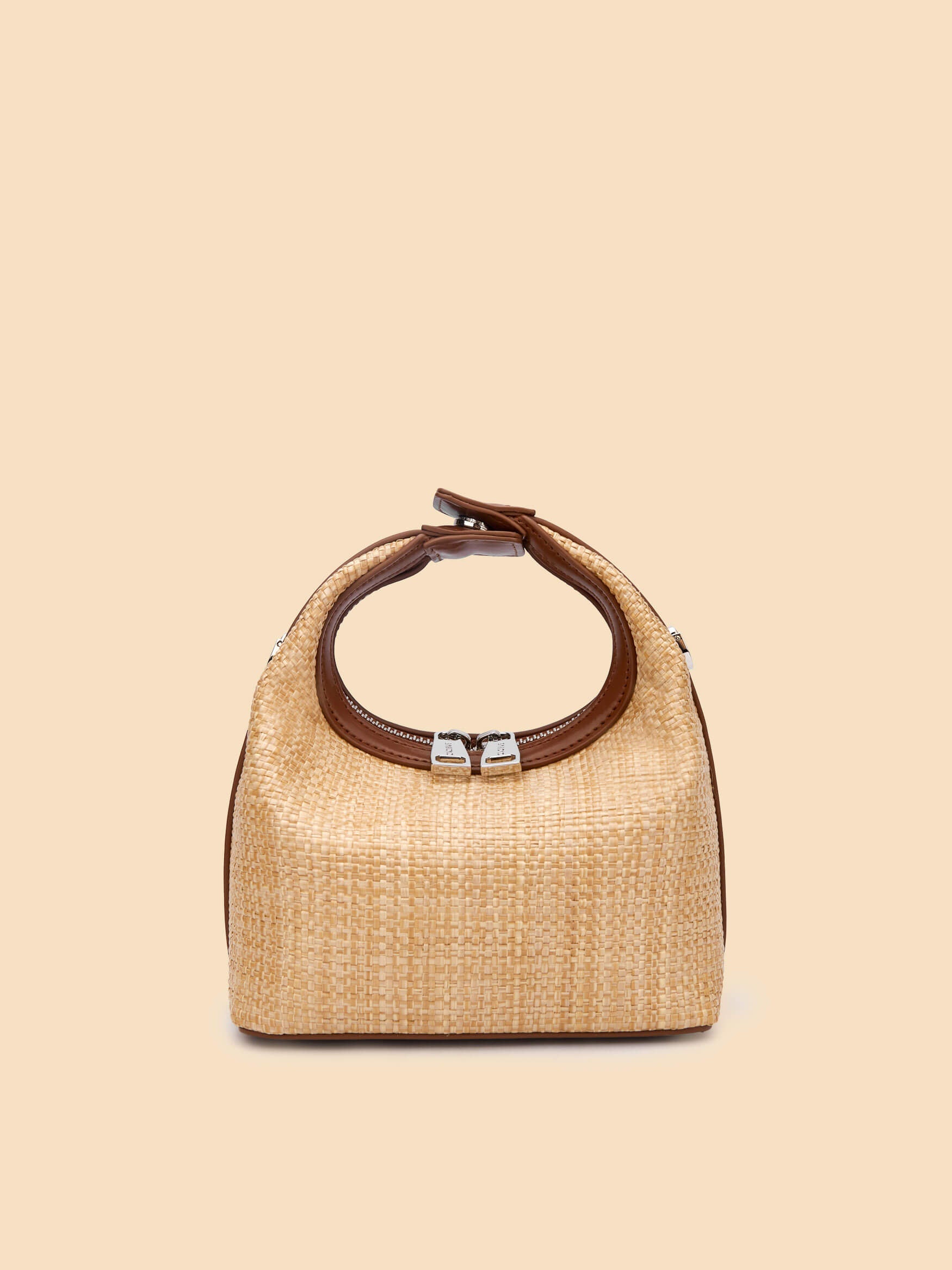 SINBONO Vienna Brown&Straw Leather Handbags -Vegan Leather Women Bag