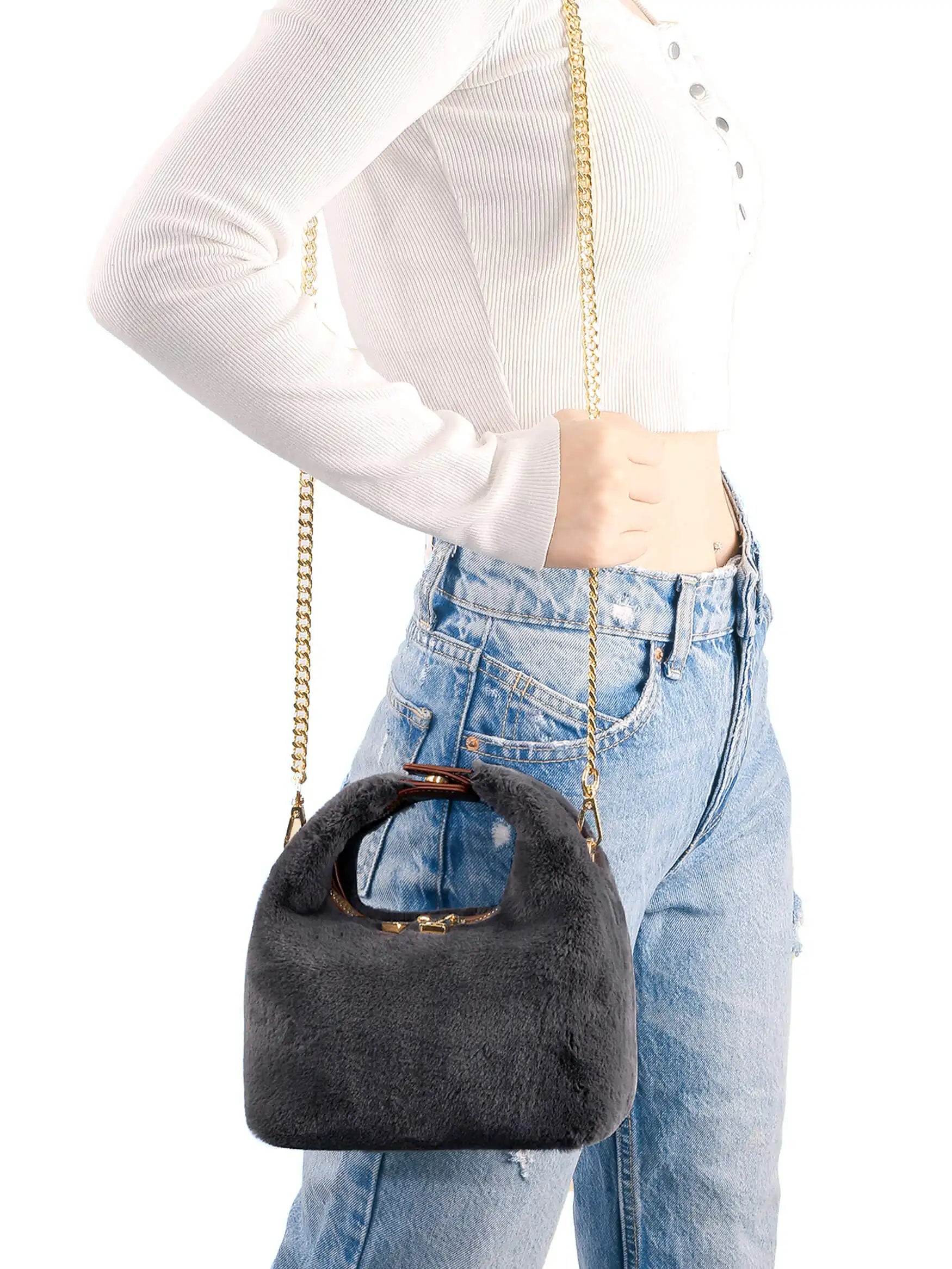 SINBONO Vienna Dark Grey Leather Handbags -Vegan Leather Women Bag