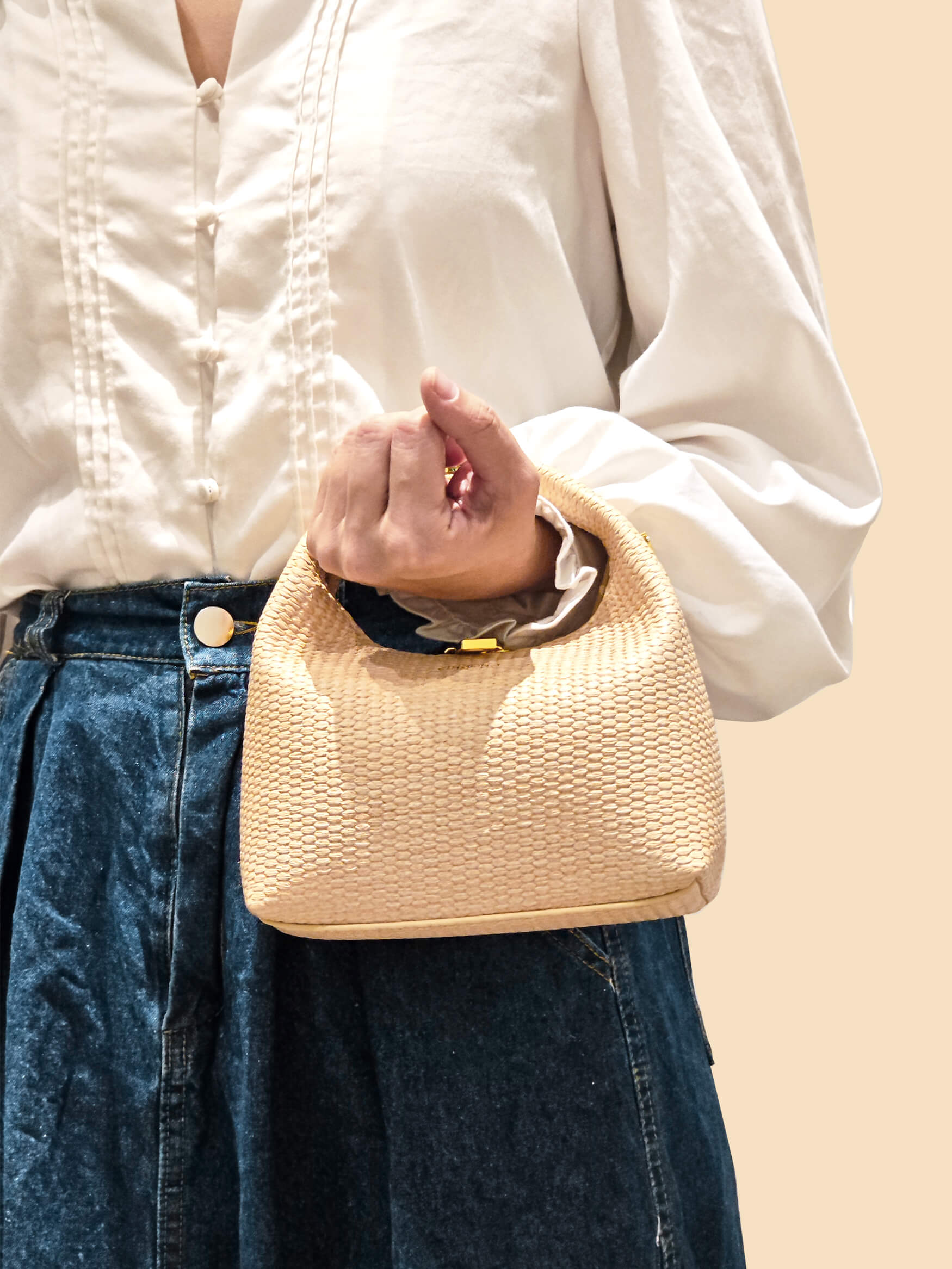 SINBONO Vienna Milk Yellow Leather Handbags -Vegan Leather Women Bag
