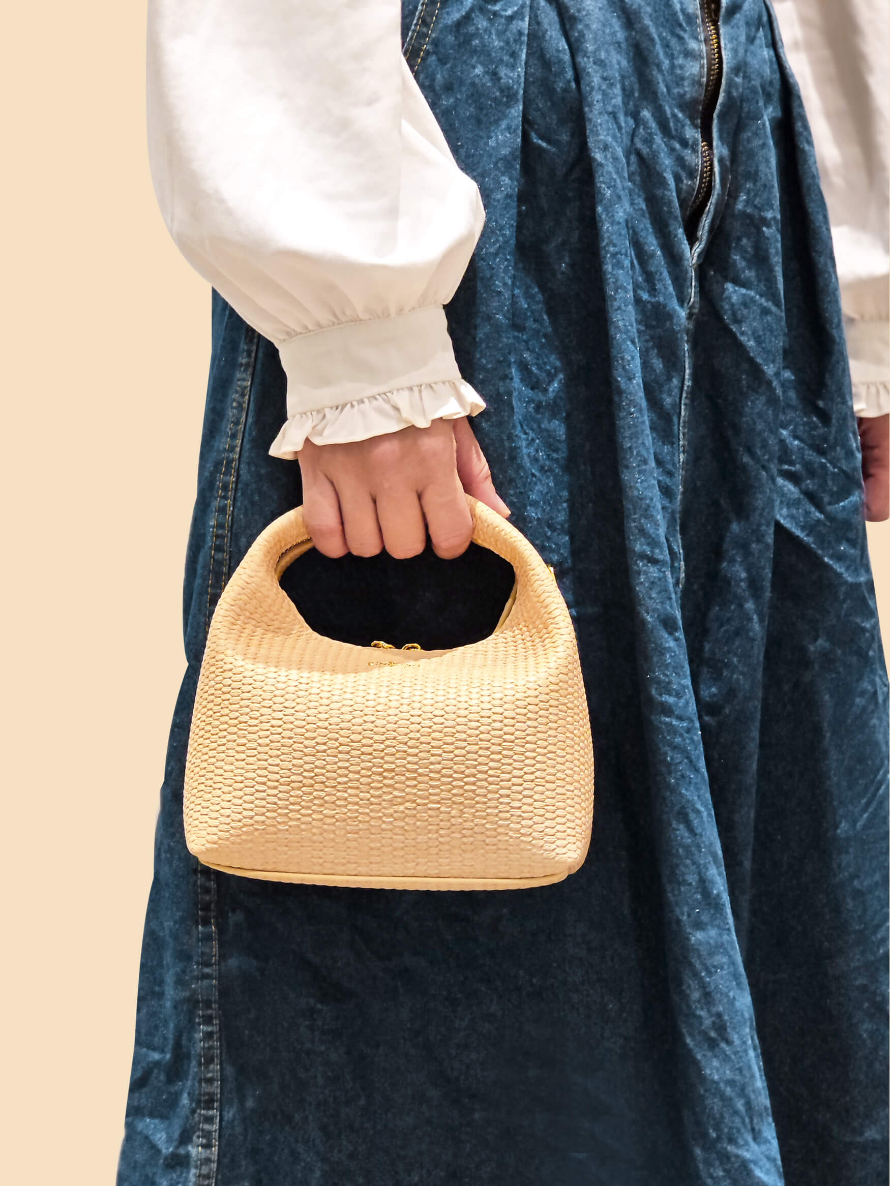 SINBONO Vienna Milk Yellow Leather Handbags -Vegan Leather Women Bag