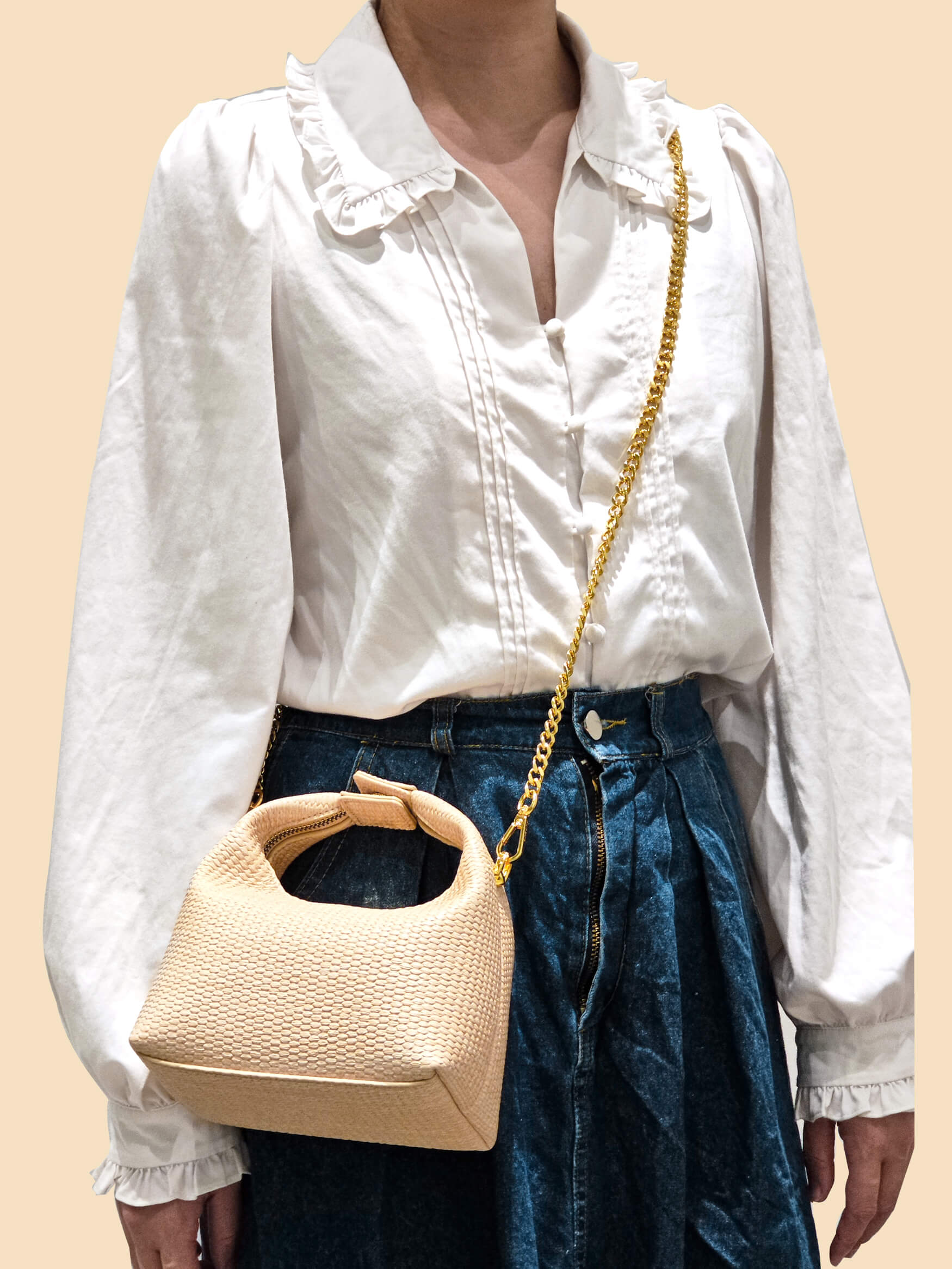 SINBONO Vienna Milk Yellow Leather Handbags -Vegan Leather Women Bag