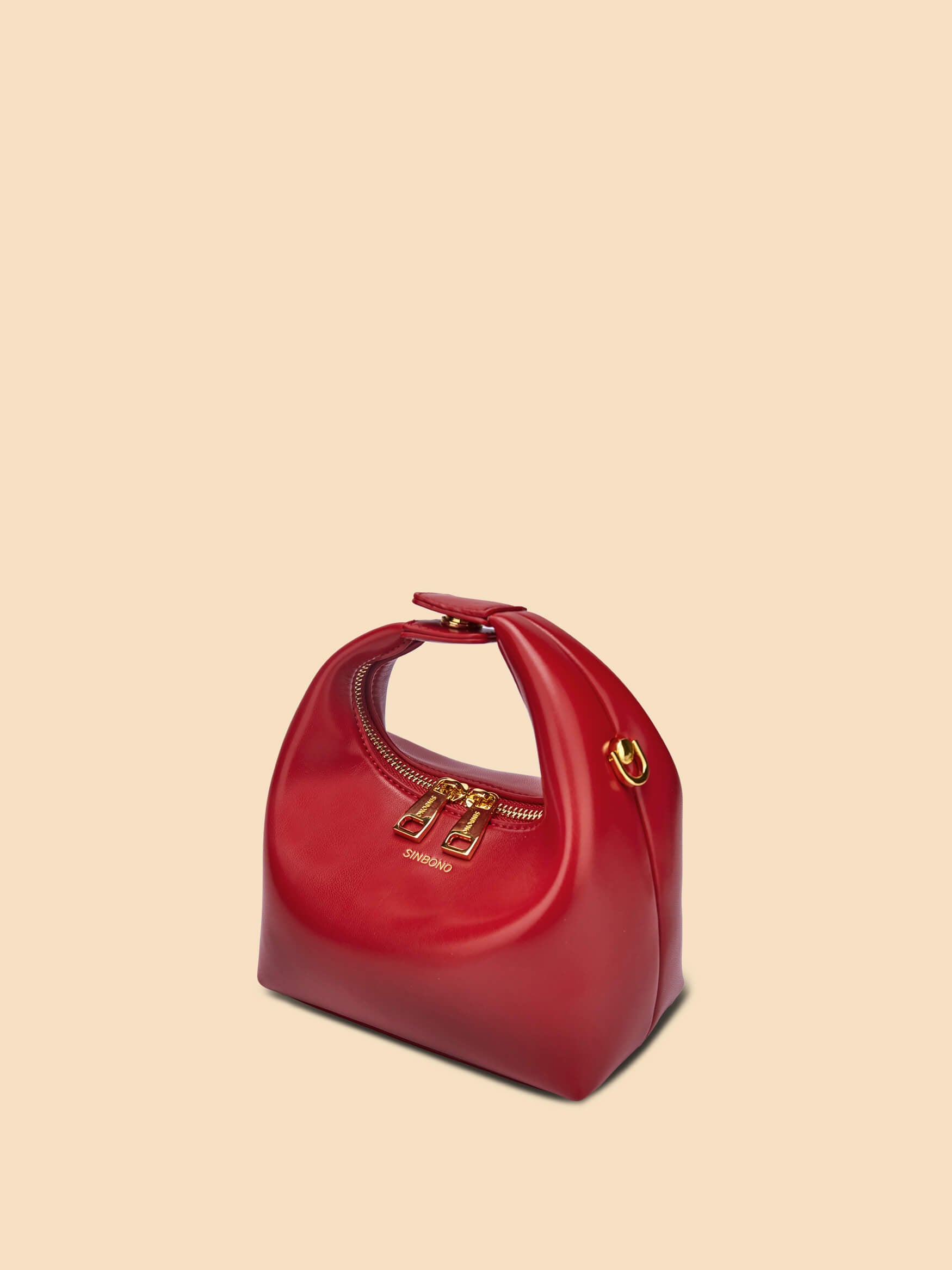 SINBONO Vienna Red Leather Handbags -Vegan Leather Women Bag