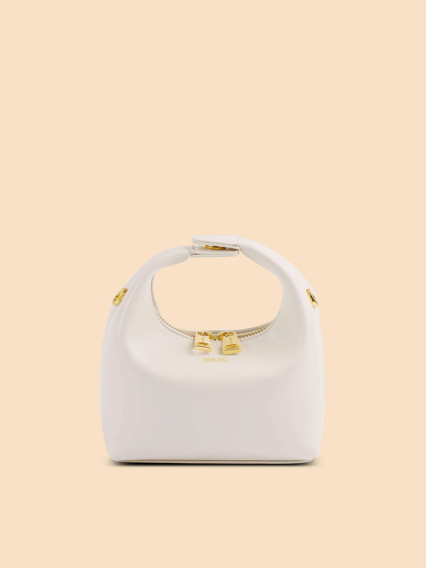 Leather Top Handle & Crossbody Bag, Ivory main image 0