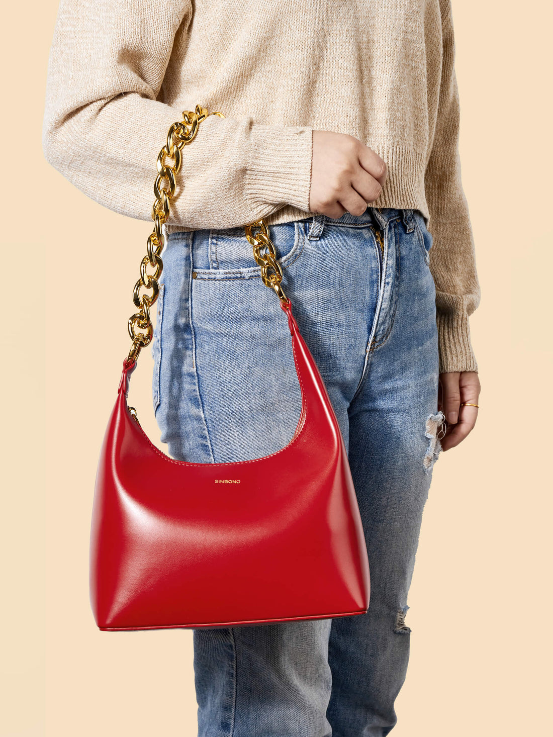 SINBONO Red Shoulder Satchel Crossbody Women's Handbags