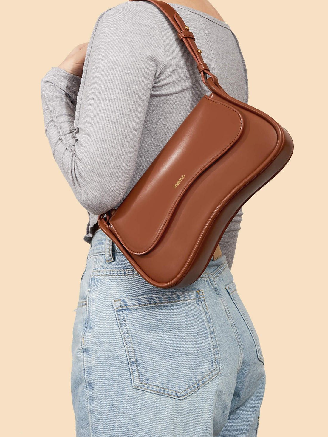 SINBONO Zoe Dark Brown Shoulder Bag - Ecofriendly Vegan Leather Bag
