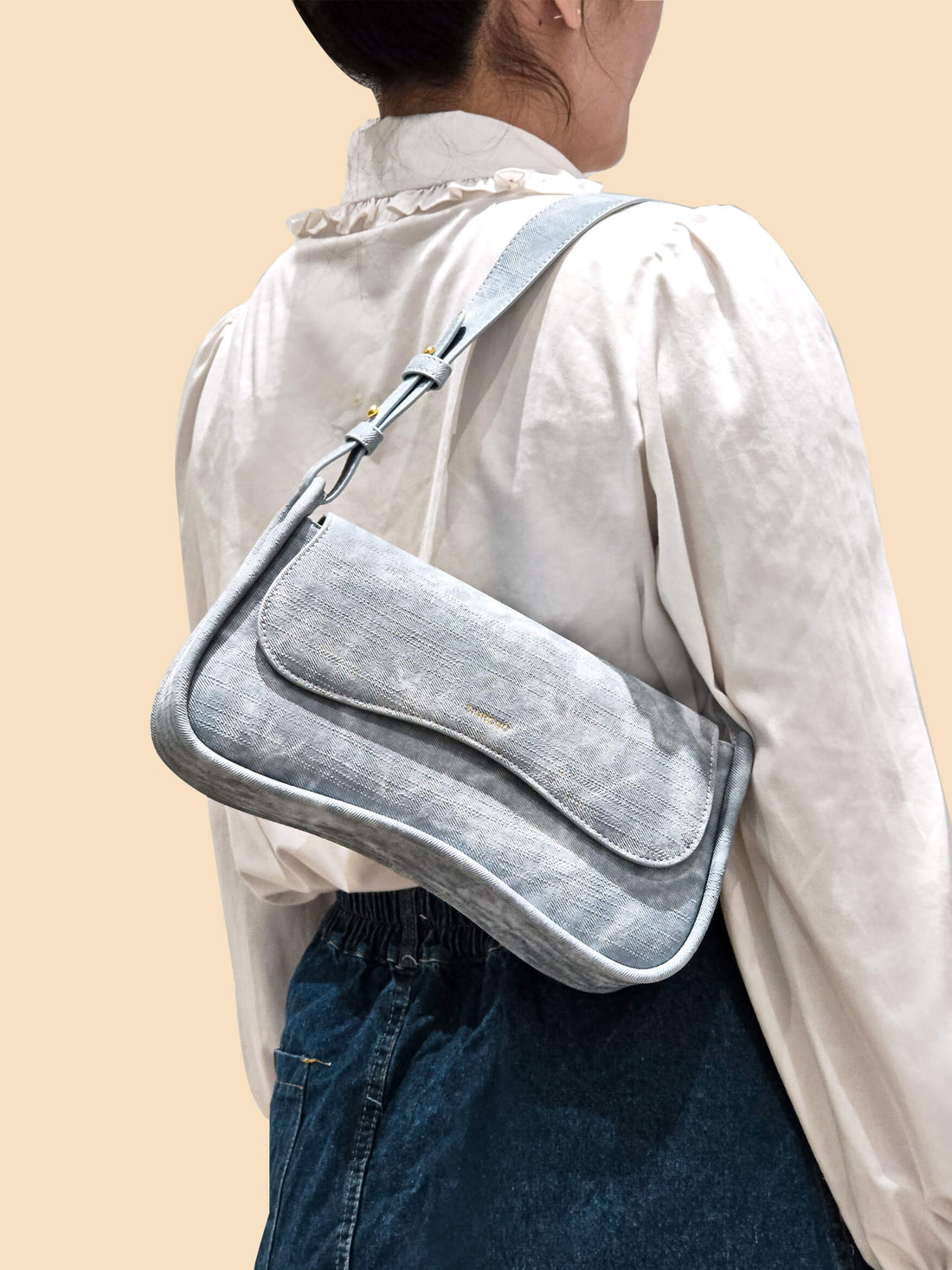 SINBONO Zoe Shoulder Bag  Mist Blue - Sustainable Leather Bag