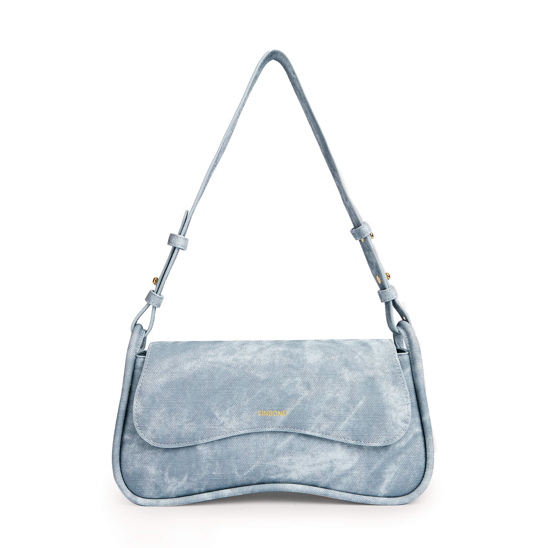 SINBONO Zoe Shoulder Bag  Mist Blue - Sustainable Leather Bag