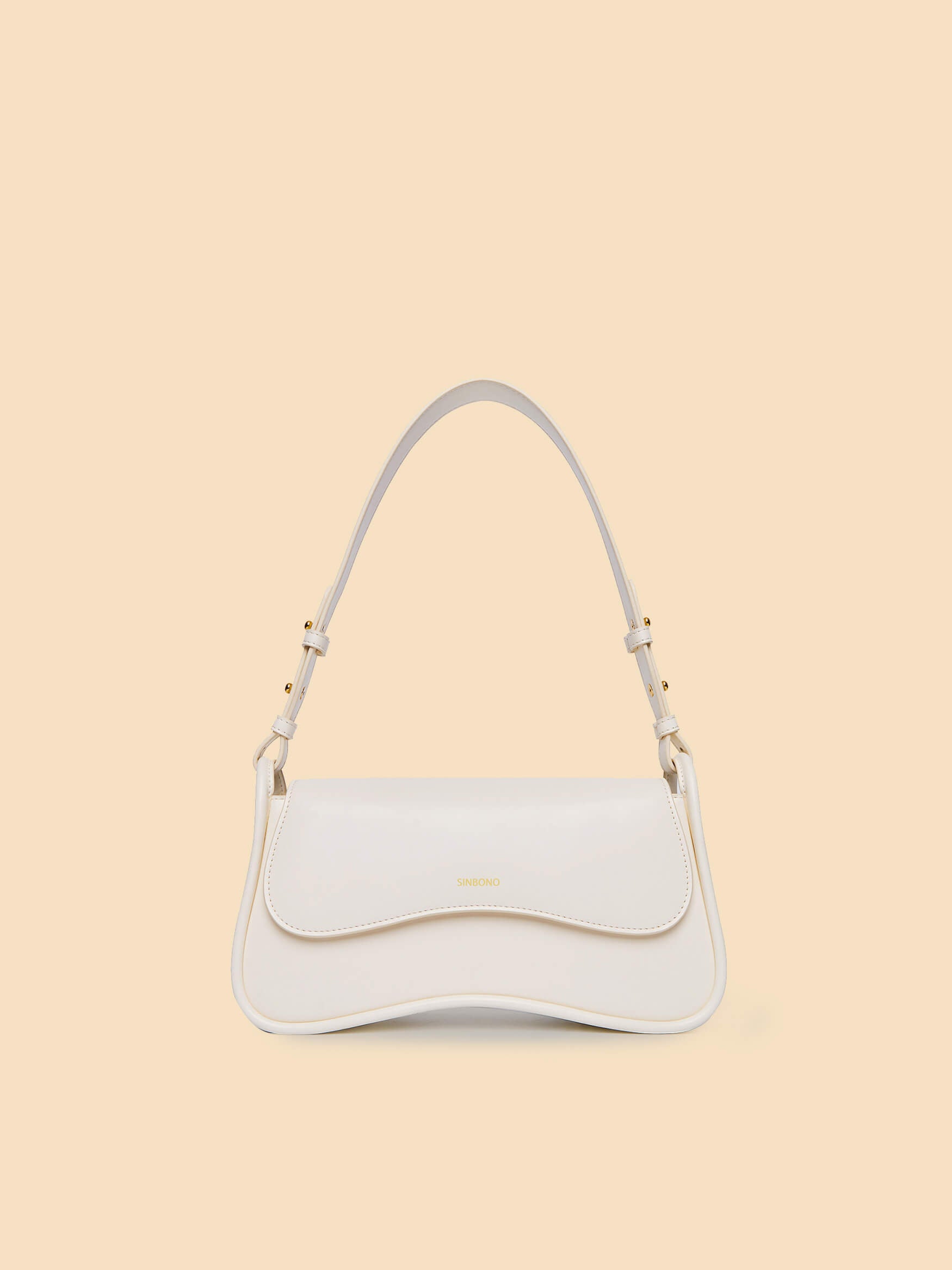 SINBONO Zoe Shoulder Bag White - Cruelty Free Leather Bag for women