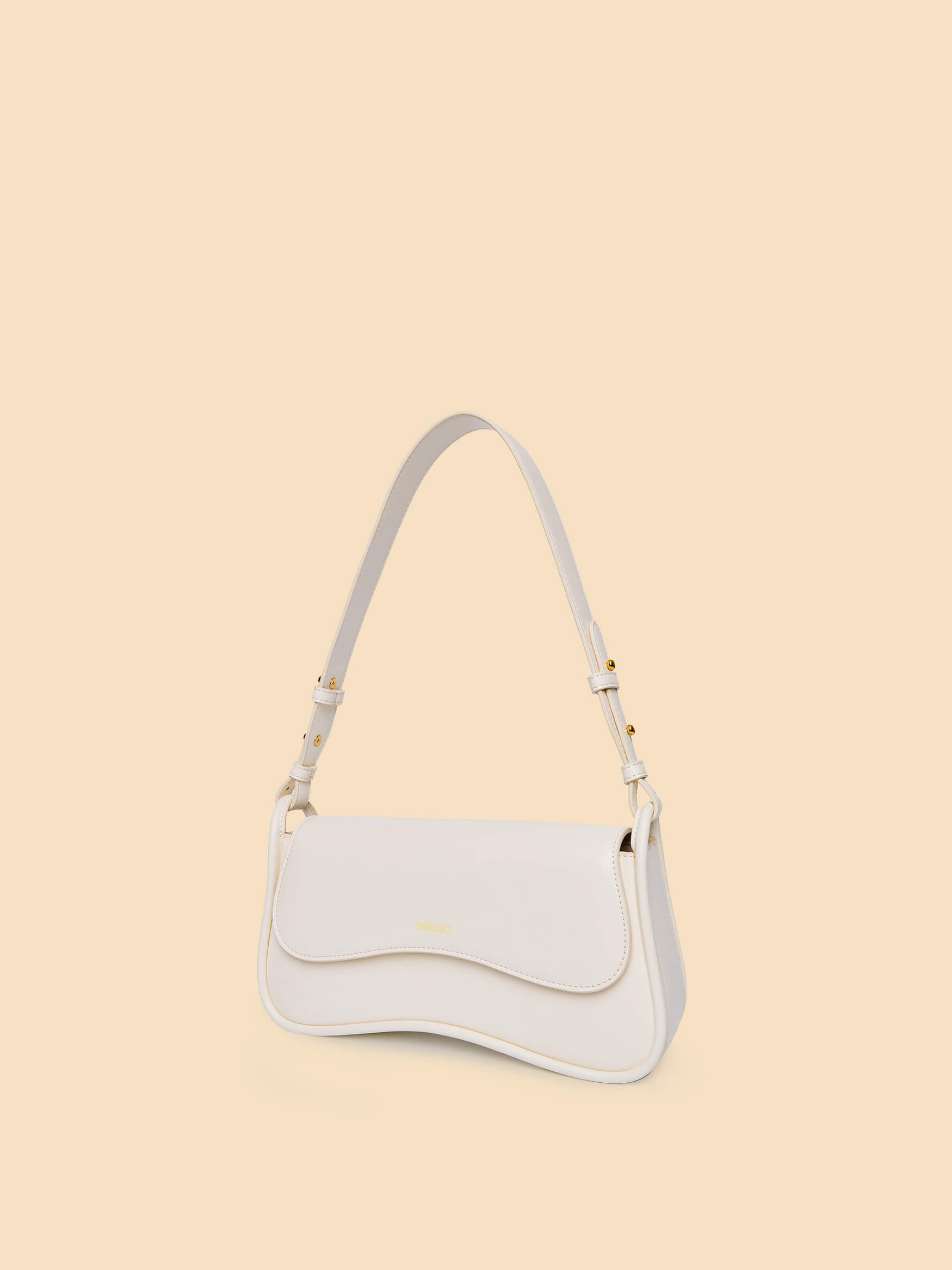 SINBONO Zoe Shoulder Bag White - Cruelty Free Leather Bag for women