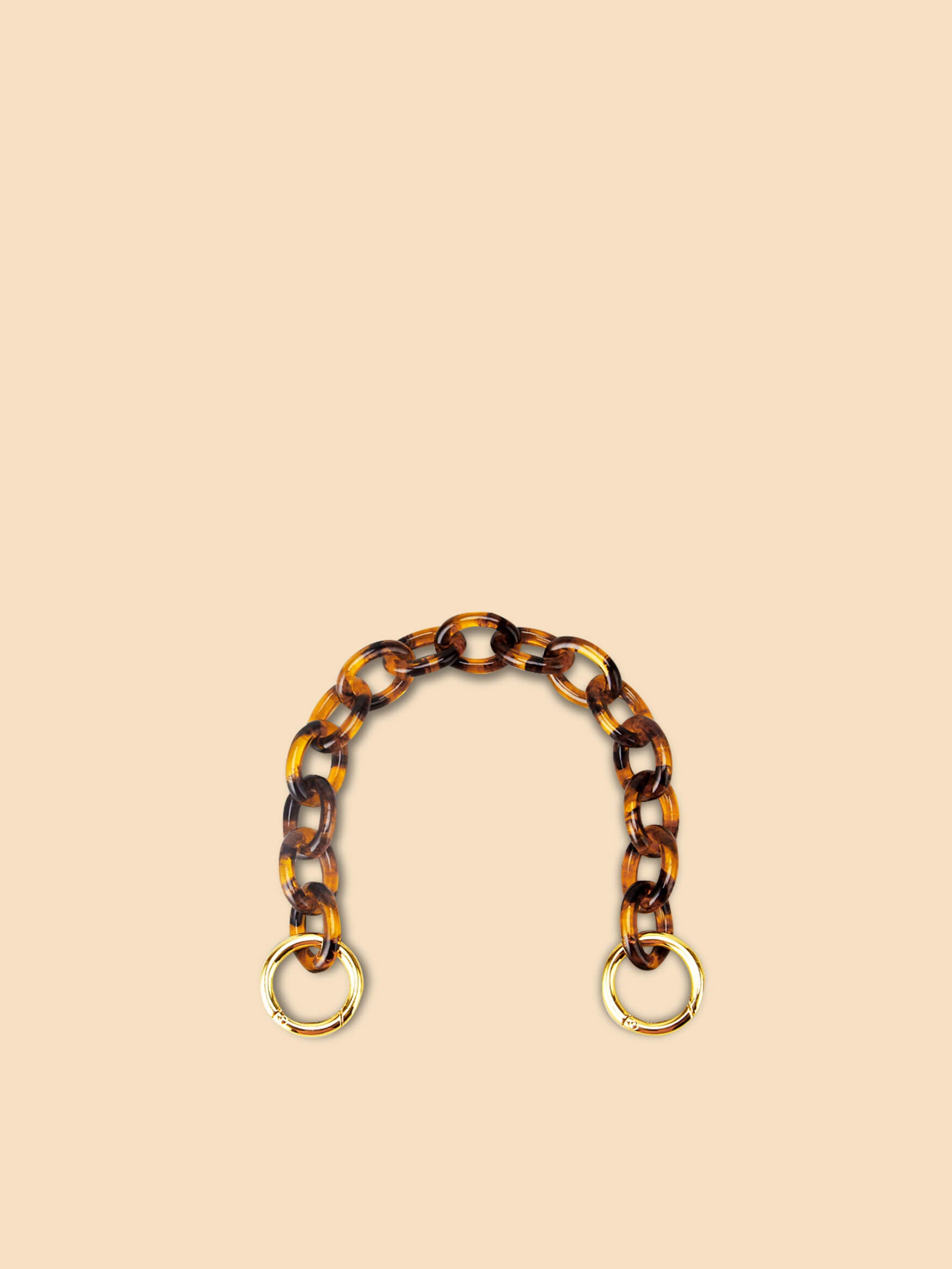 SINBONO Acrylic Chain Hand Strap Holder Vegan Handbags Amber Brown