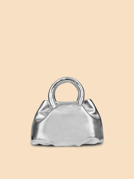 SINBONO Gal Silver Leather Handbags -Vegan Leather Women Bag