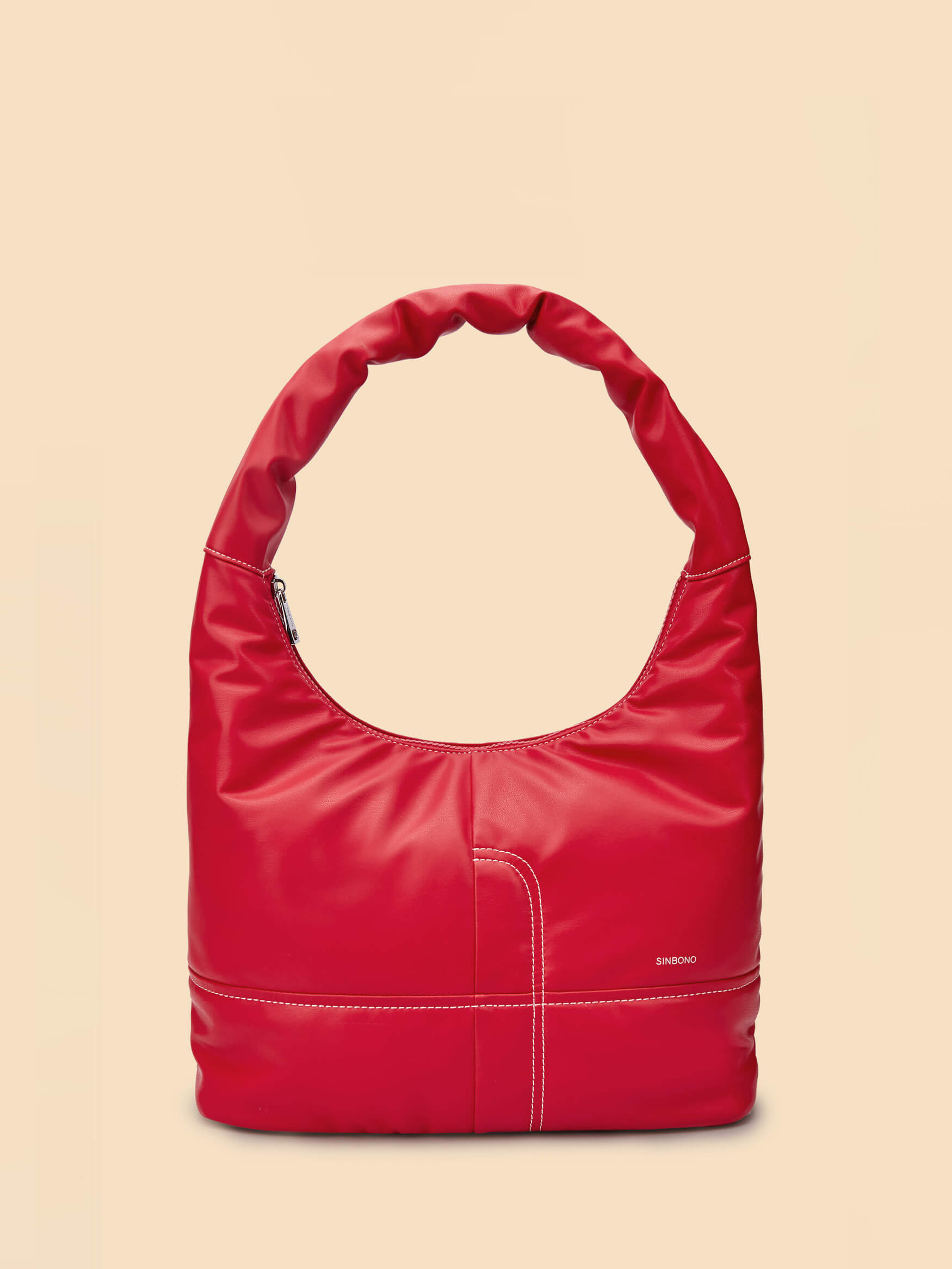 SINBONO Medium Berry Hobo Shoulder Bag Red