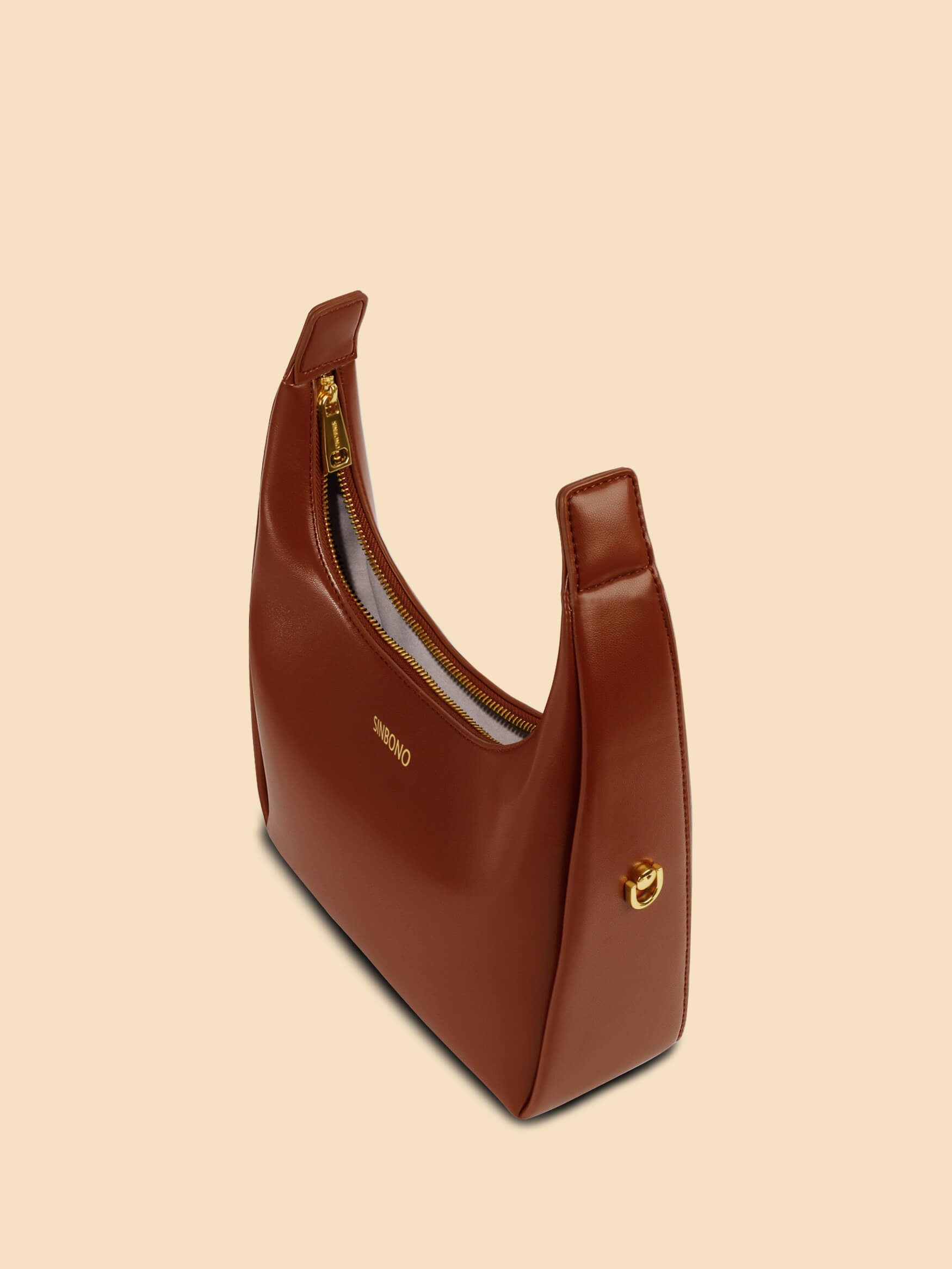 SINBONO Vienna Medium-Sized Brown Vegan Leather Purses