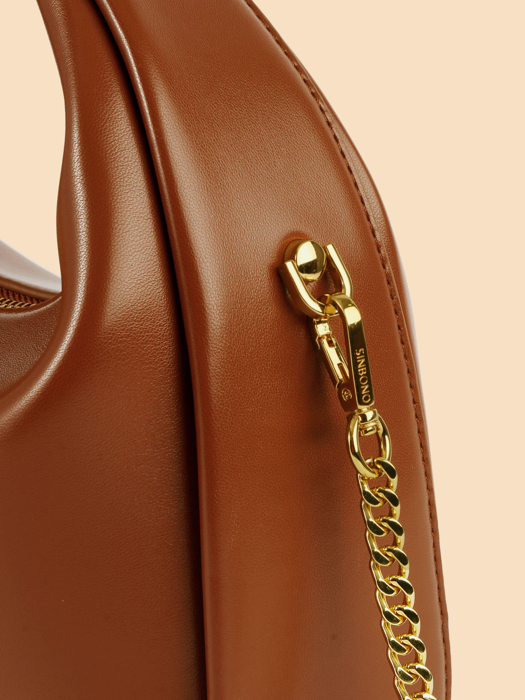 SINBONO Vienna Medium-Sized Brown Vegan Leather Purses