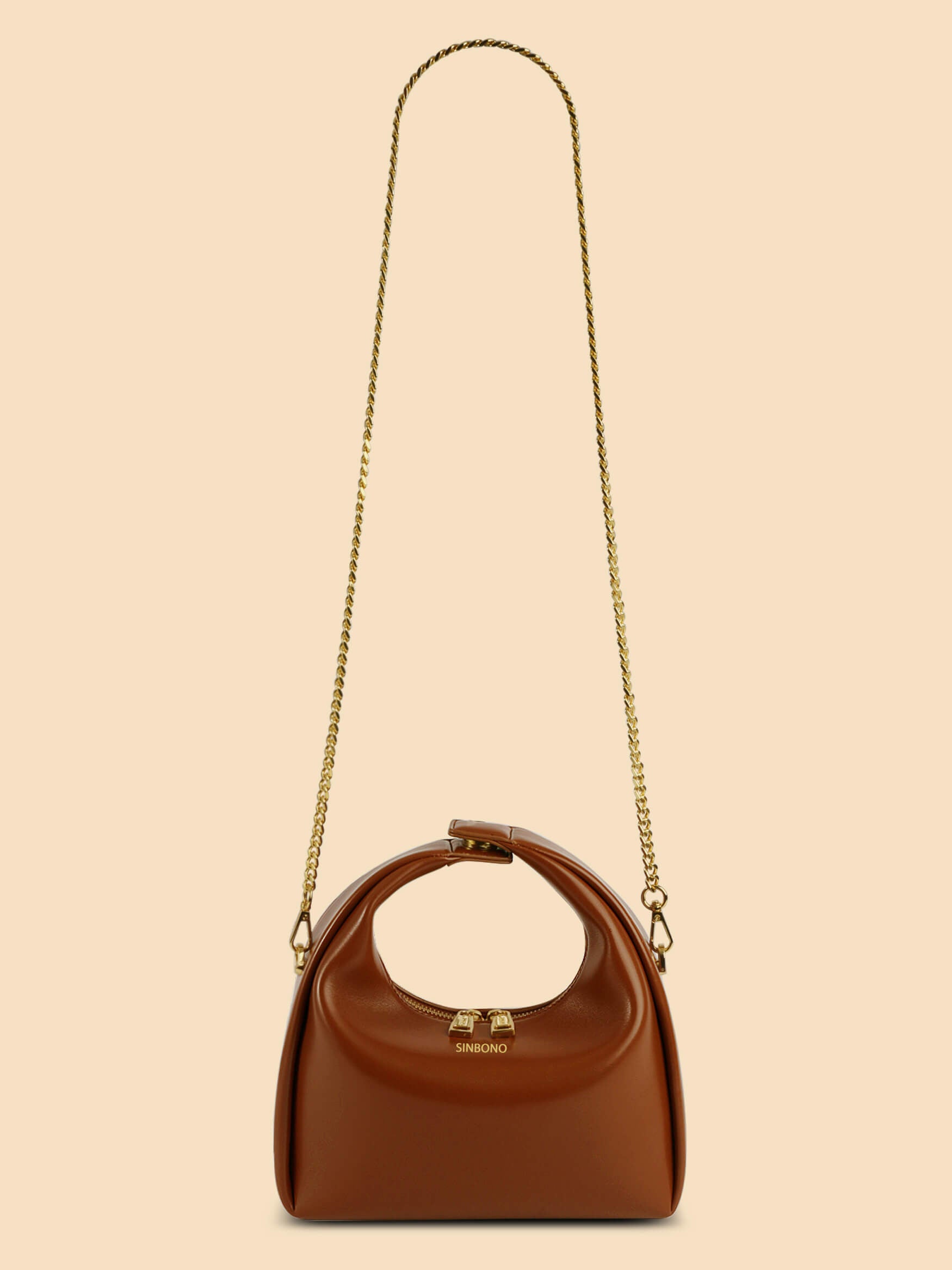 SINBONO Vienna Medium-Sized Brown Vegan Leather Purses