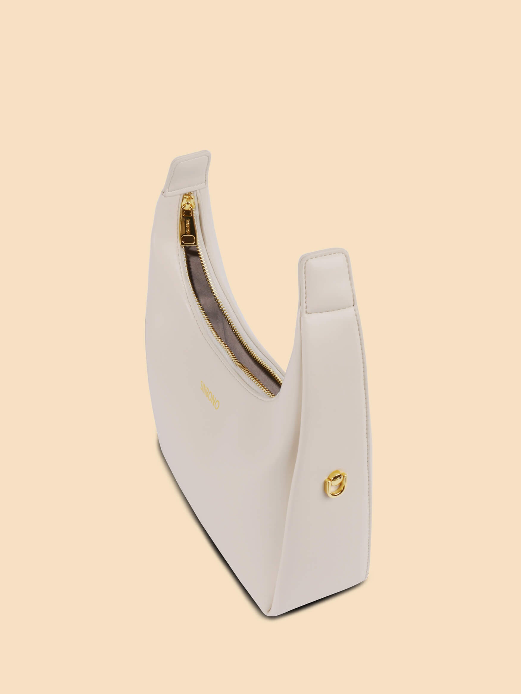 SINBONO Vienna Medium-Sized  Ivory Vegan Leather Purses