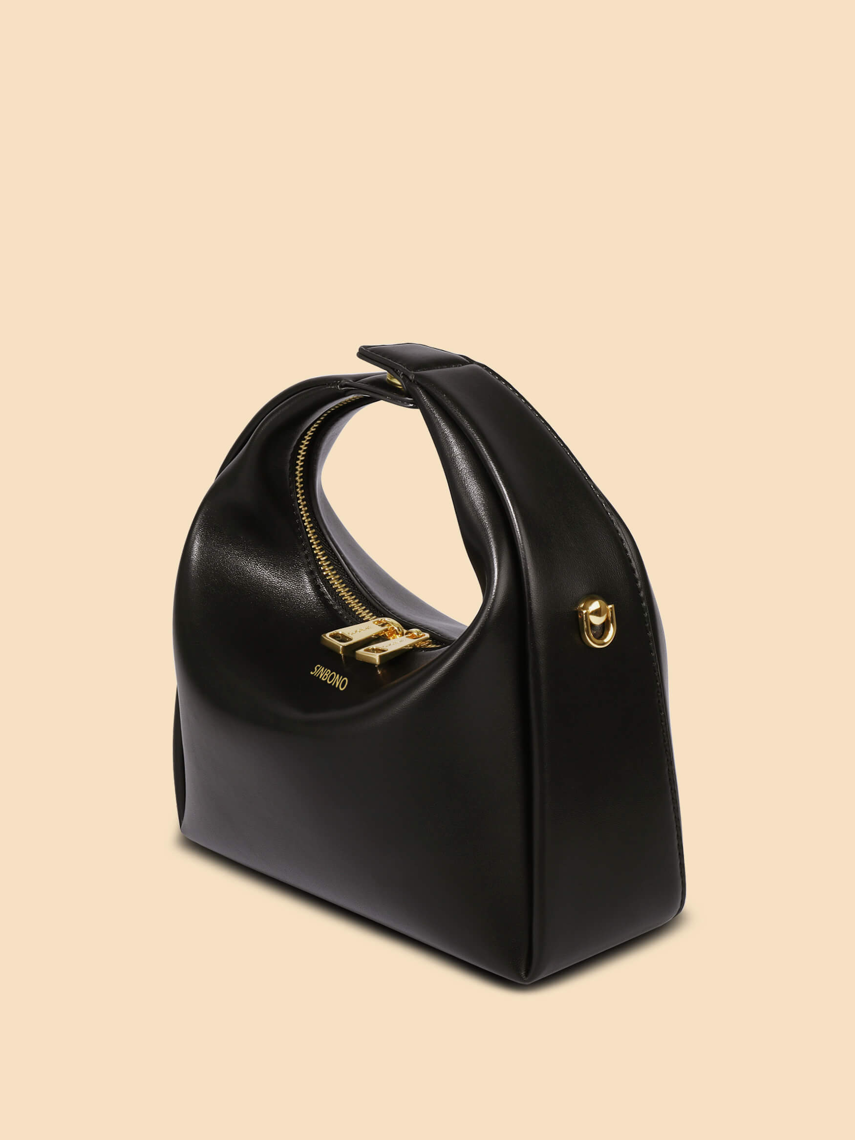 SINBONO Vienna Medium-Sized Black Vegan Leather Purses 
