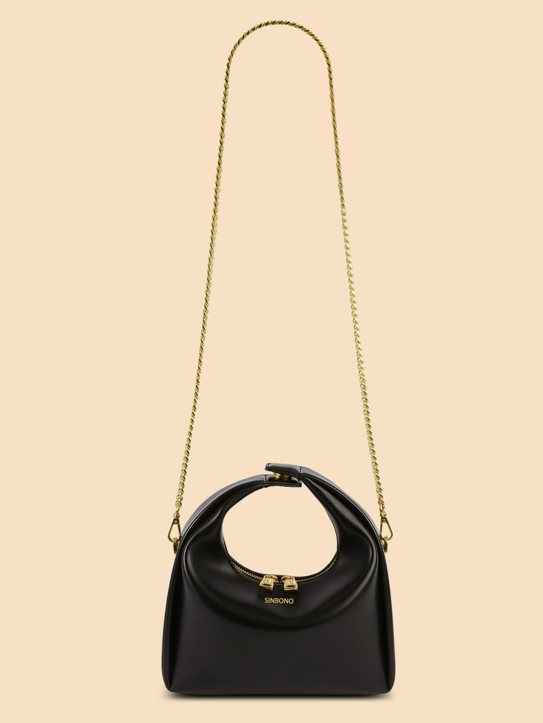 SINBONO Vienna Medium-Sized Black Vegan Leather Purses 