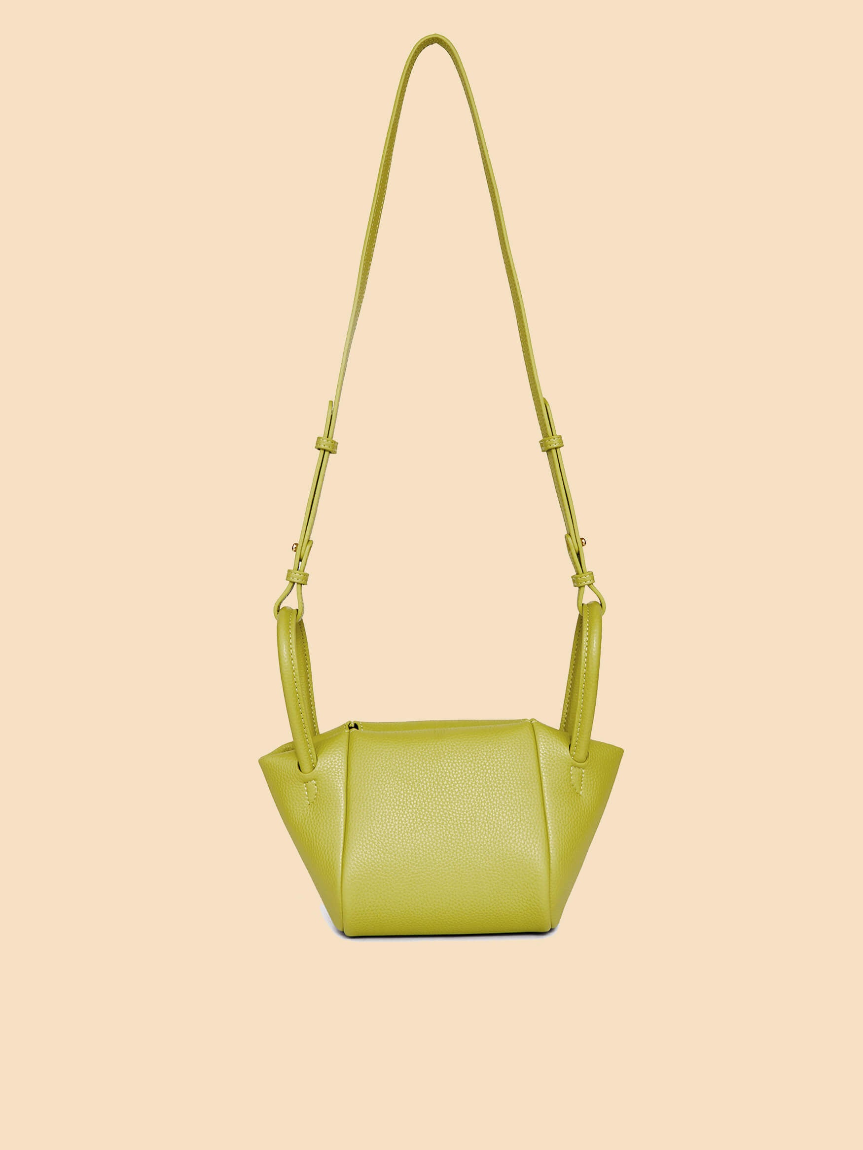 SINBONO Selena Ruched Hobo Handle Crossbody Bag Lime Green